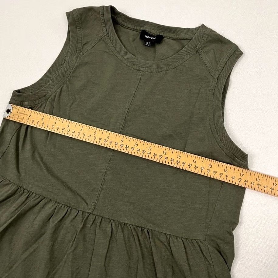 ME+EM ME + EM Mini Dress Olive Green Tiered Slub Knit Pockets SS23JD466 US 8 / UK 12 Casual Workwear Sleeveless Short Dress Womens Maggie/ME + EM Size M / US 6-8 / IT 42-44 - 4 Thumbnail