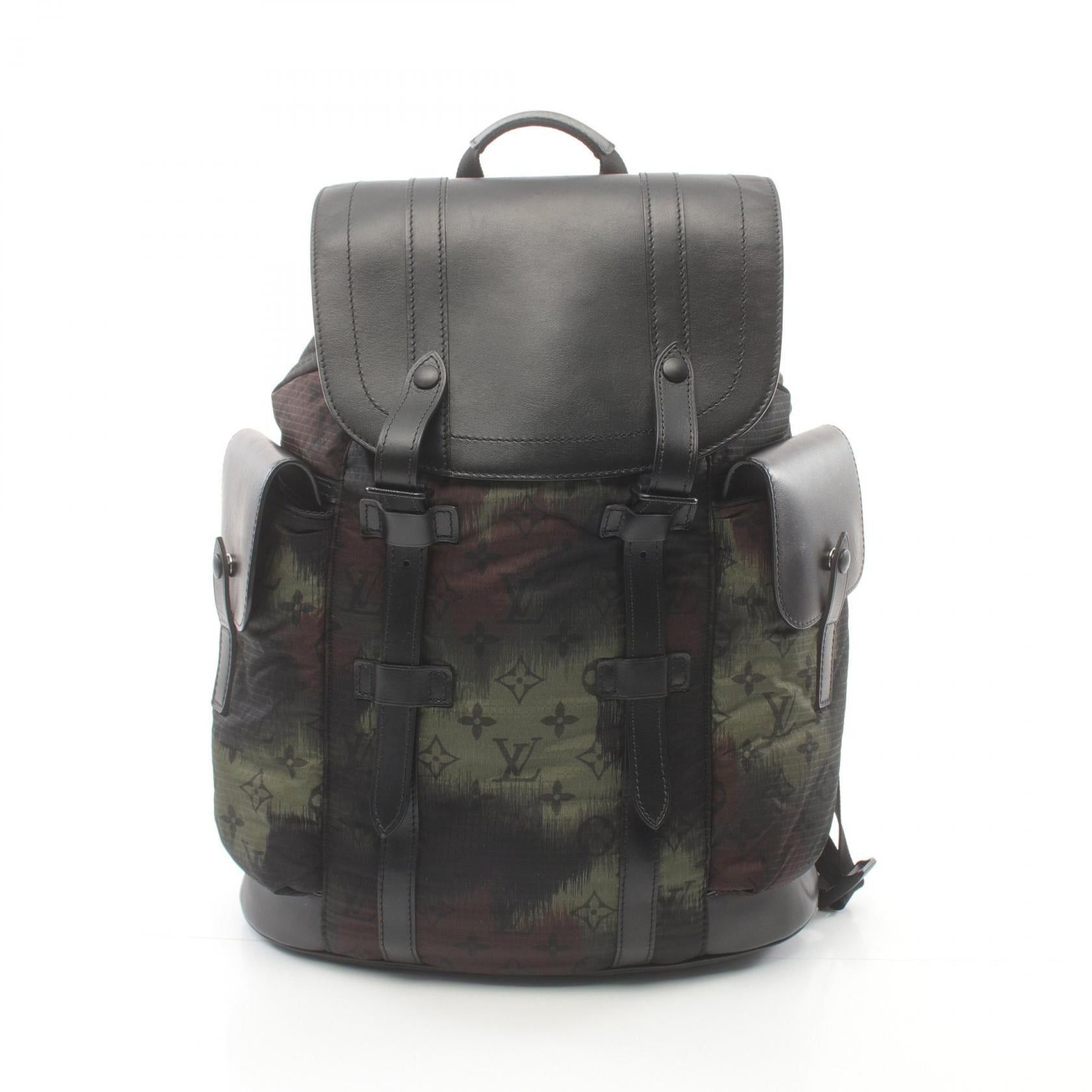Louis Vuitton Louis Vuitton Christopher Pm Nylon Camouflage Backpack Rucksack Leather Khaki Green Black Brown Size ONE SIZE - 1 Thumbnail