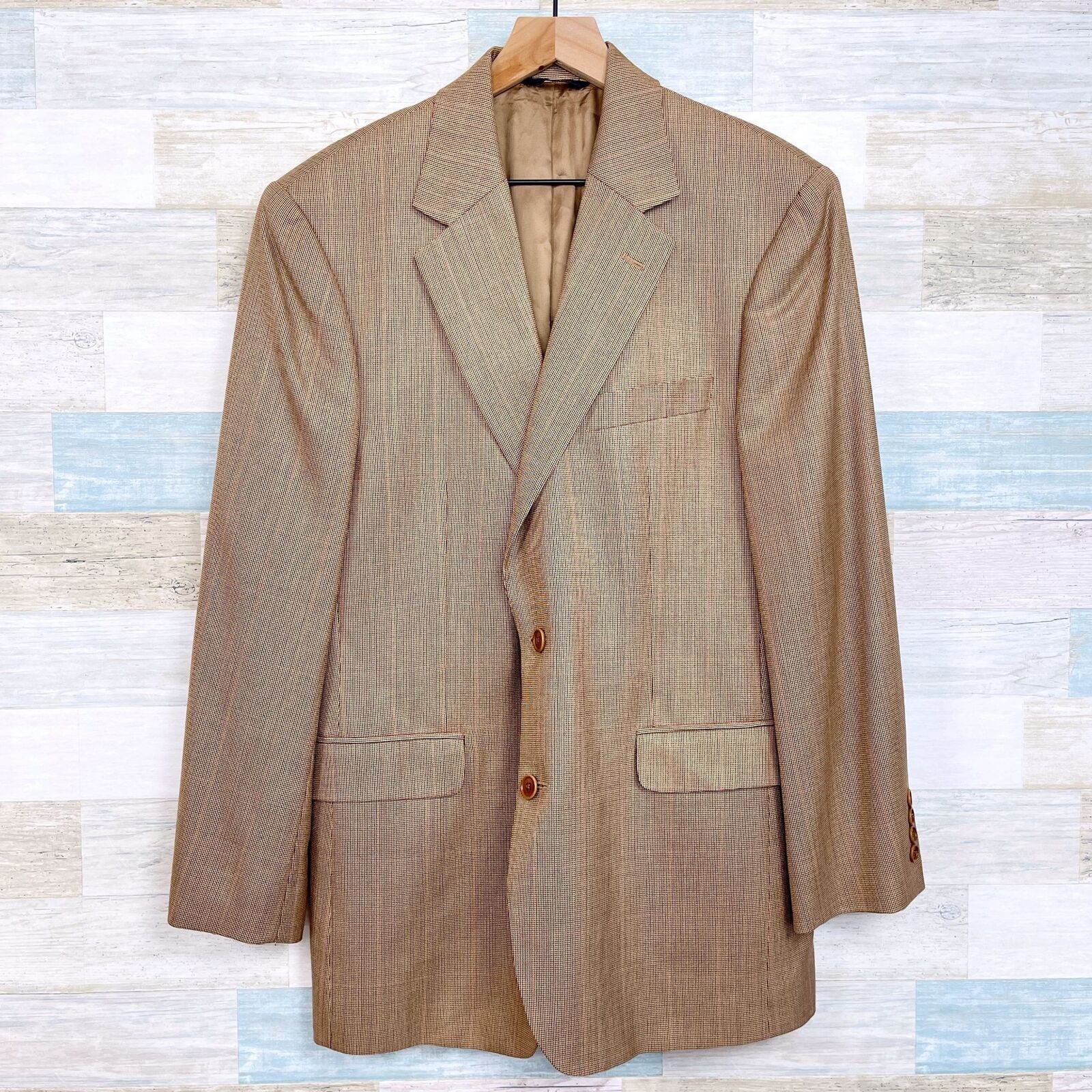 Brooks Brothers Brooks Brothers Wool Silk Sport Coat Brown 4 Size 40R - 1 Thumbnail