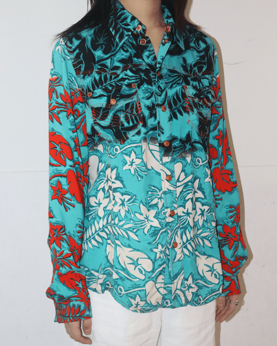 Jean Paul Gaultier Jean Paul Gaultier Jean's 1990s Tropical Pattern Shirt Size M / US 6-8 / IT 42-44 - 4 Thumbnail