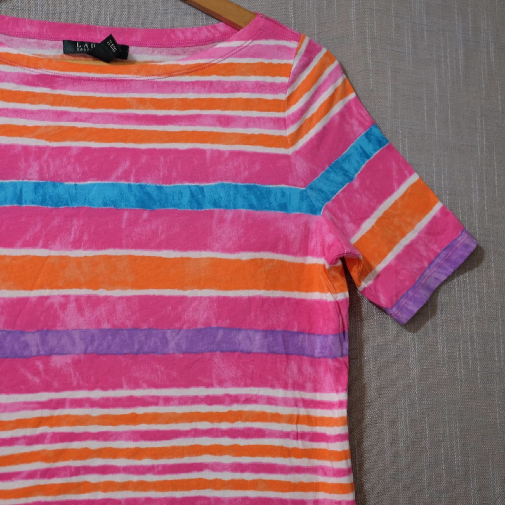 Ralph Lauren Nwot! Lauren Ralph Lauren T-Shirt Striped Short Sleeve Women's M #H53-8 Size M / US 6-8 / IT 42-44 - 3 Thumbnail