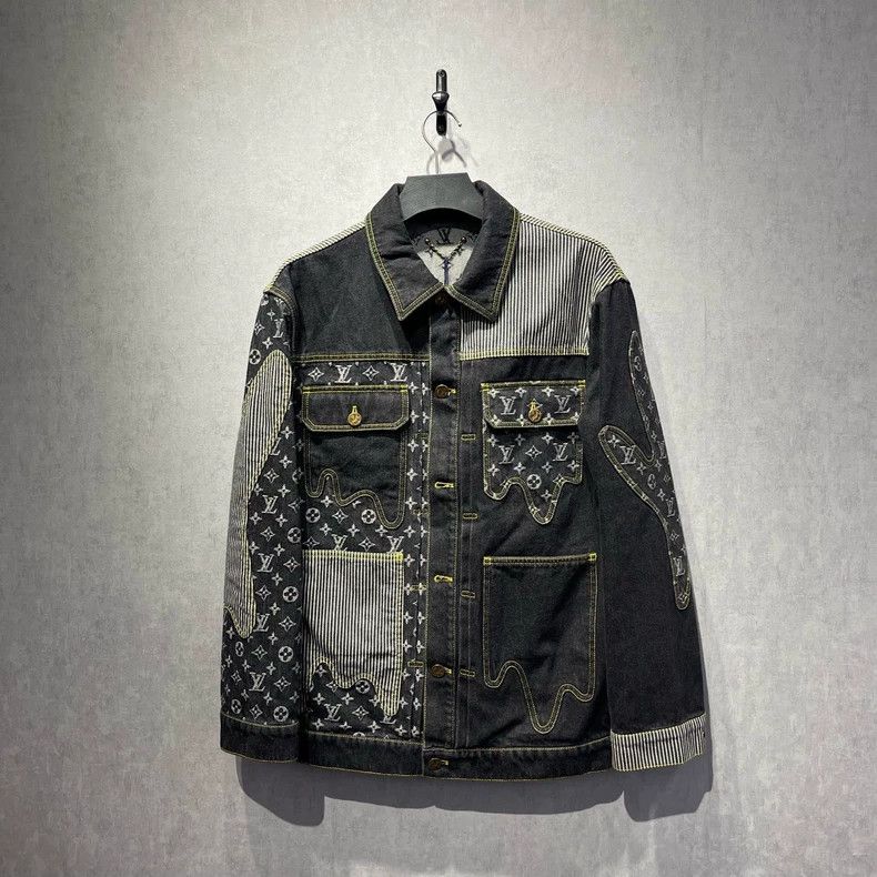 Louis Vuitton Louis Vuitton Deconstructed pattern full print denim jacke Size US S / EU 44-46 / 1 - 1 Thumbnail