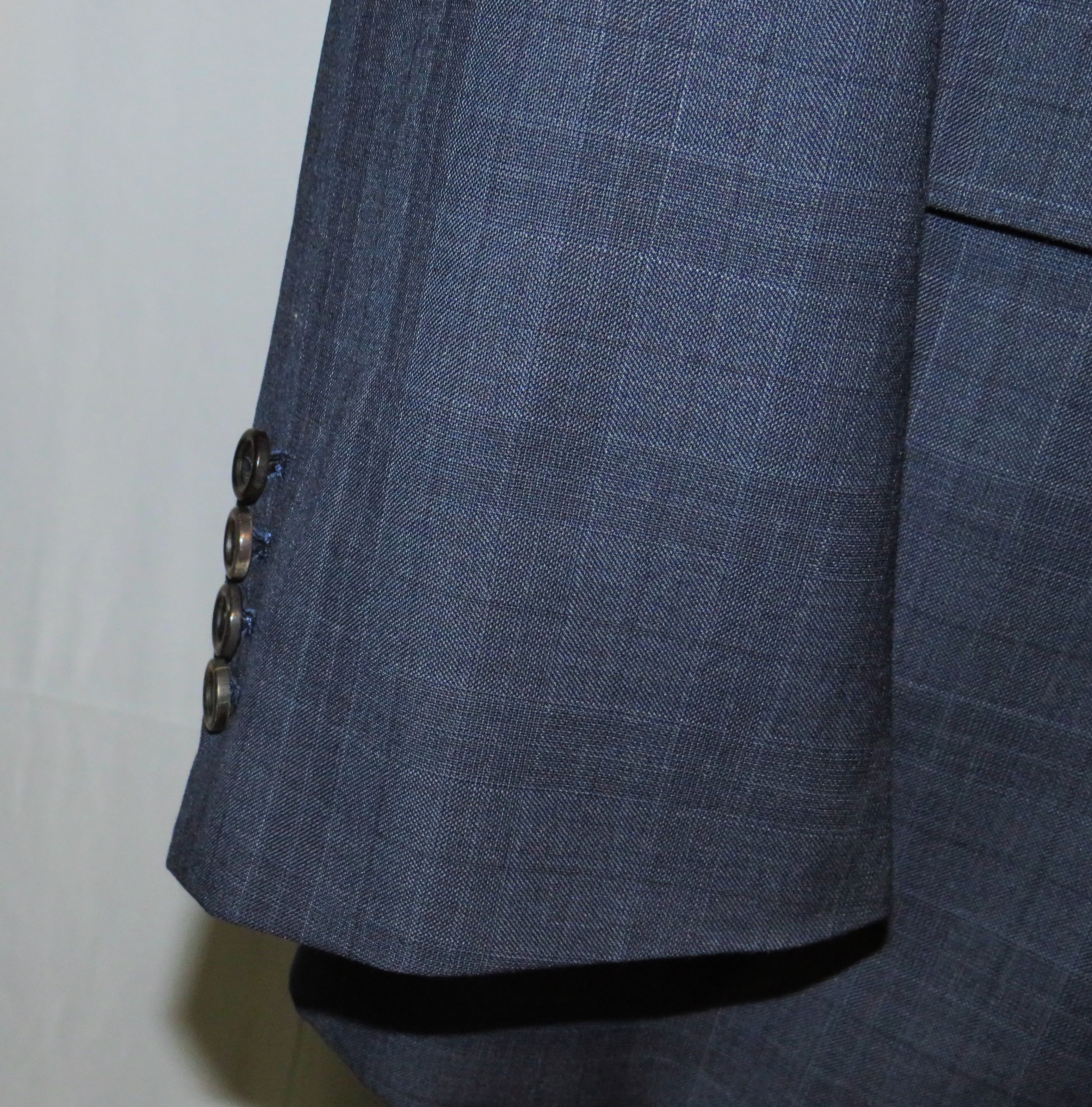 Canali Super 150 Brown Label Blue Plaid Two Button Sui Size 50L - 10 Thumbnail