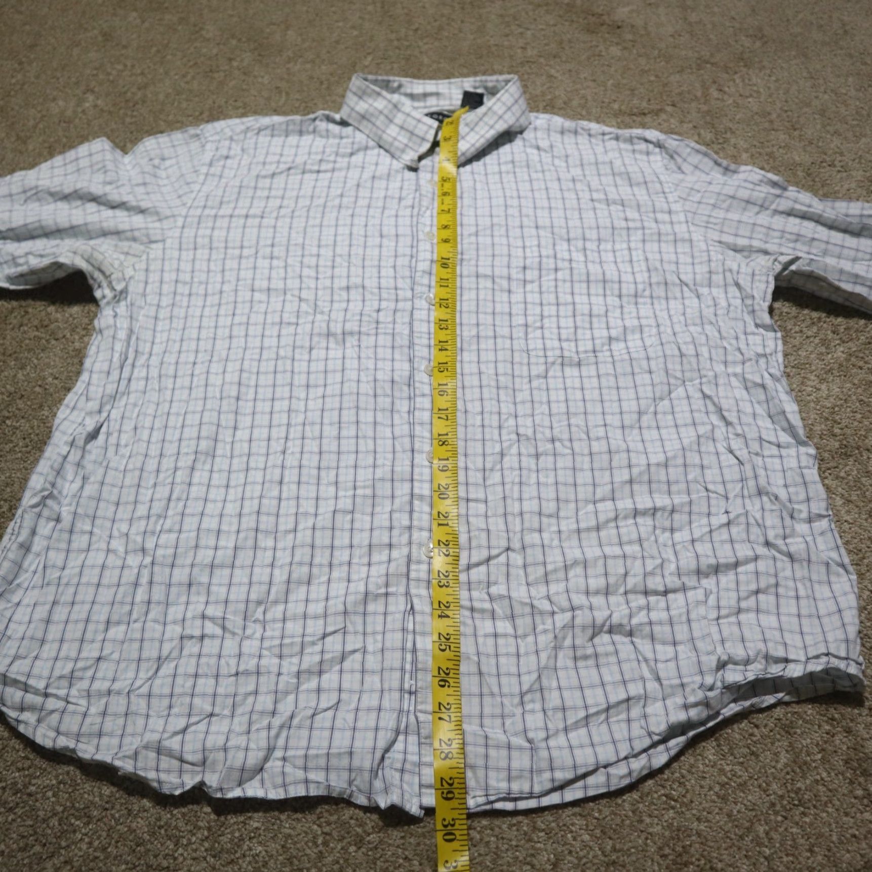 George George Shirt Adult XL Multicolor Blue Checkered Long Sleeve Button-Up Pocket Mens Size US XL / EU 56 / 4 - 6 Thumbnail