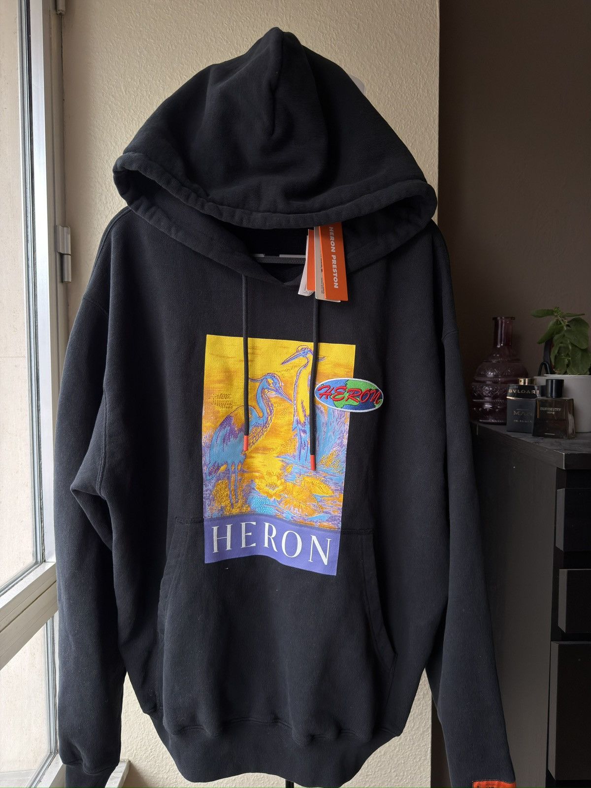 Heron Preston Heron Preston crane big logo new black hoodie Size US XL / EU 56 / 4 - 7 Thumbnail