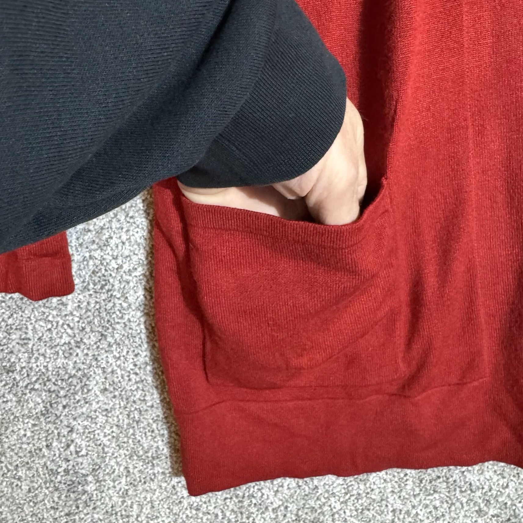 Vintage Susan Graver Cardigan Sweater Womens Medium Office Open Front Lagenlook Coastal Red Lightweight Knit Pocket Pockets Size M / US 6-8 / IT 42-44 - 3 Thumbnail