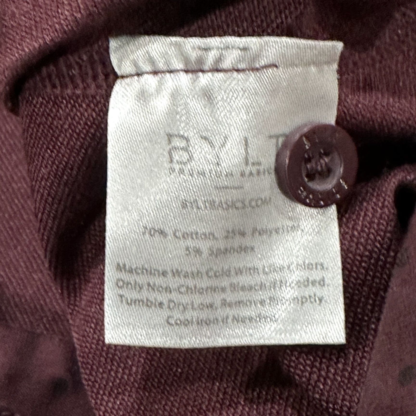 Vintage BYLT Polo Shirt Men L Burgundy Black Polka Dot Button Short Sleeve Casual Golf Breathable Lightweight Performance Shirt Size US L / EU 52-54 / 3 - 3 Thumbnail