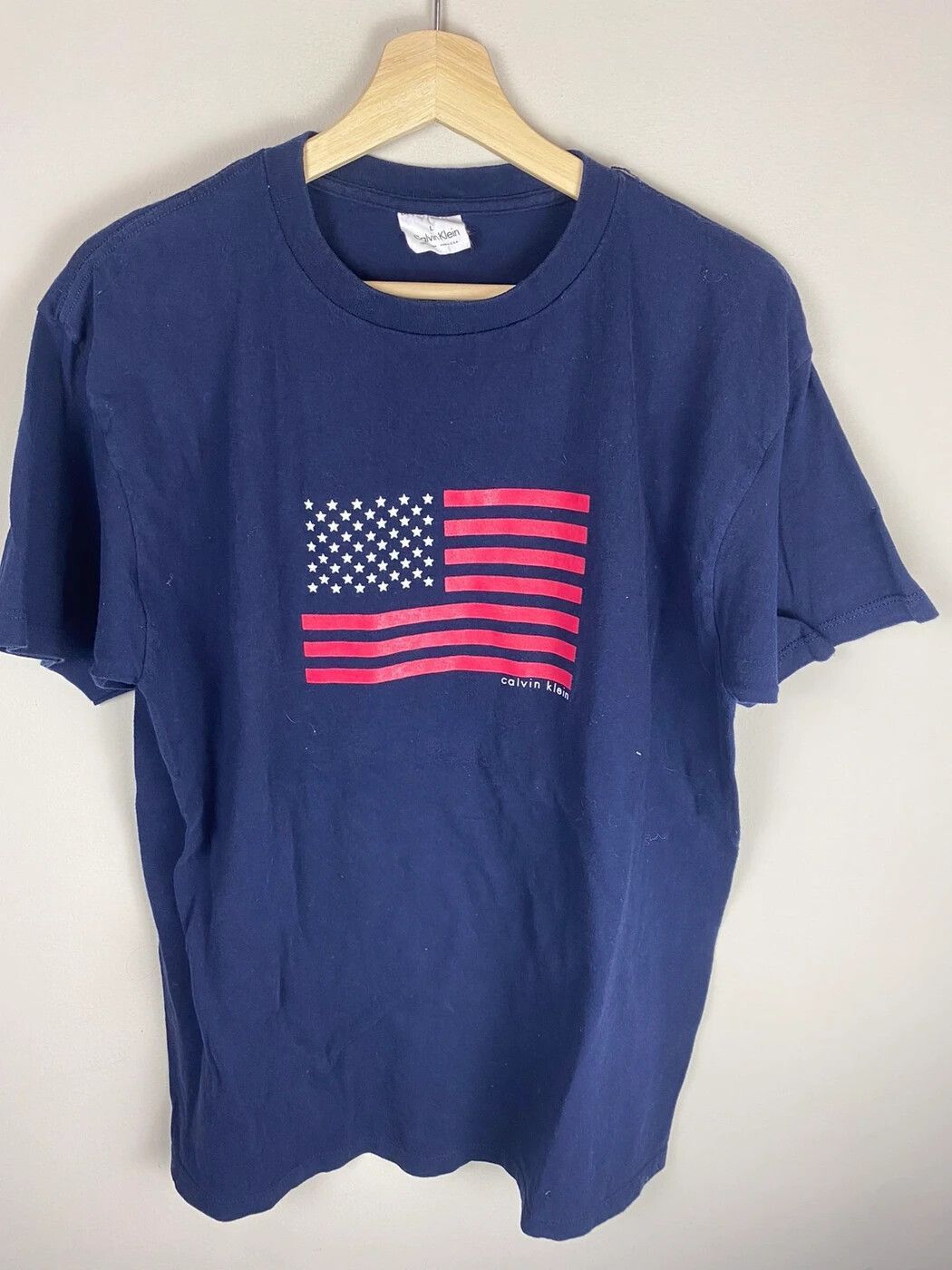 Calvin Klein × Vintage Vintage Calvin Klein American Flag T-Shirt Size US L / EU 52-54 / 3 - 1 Thumbnail