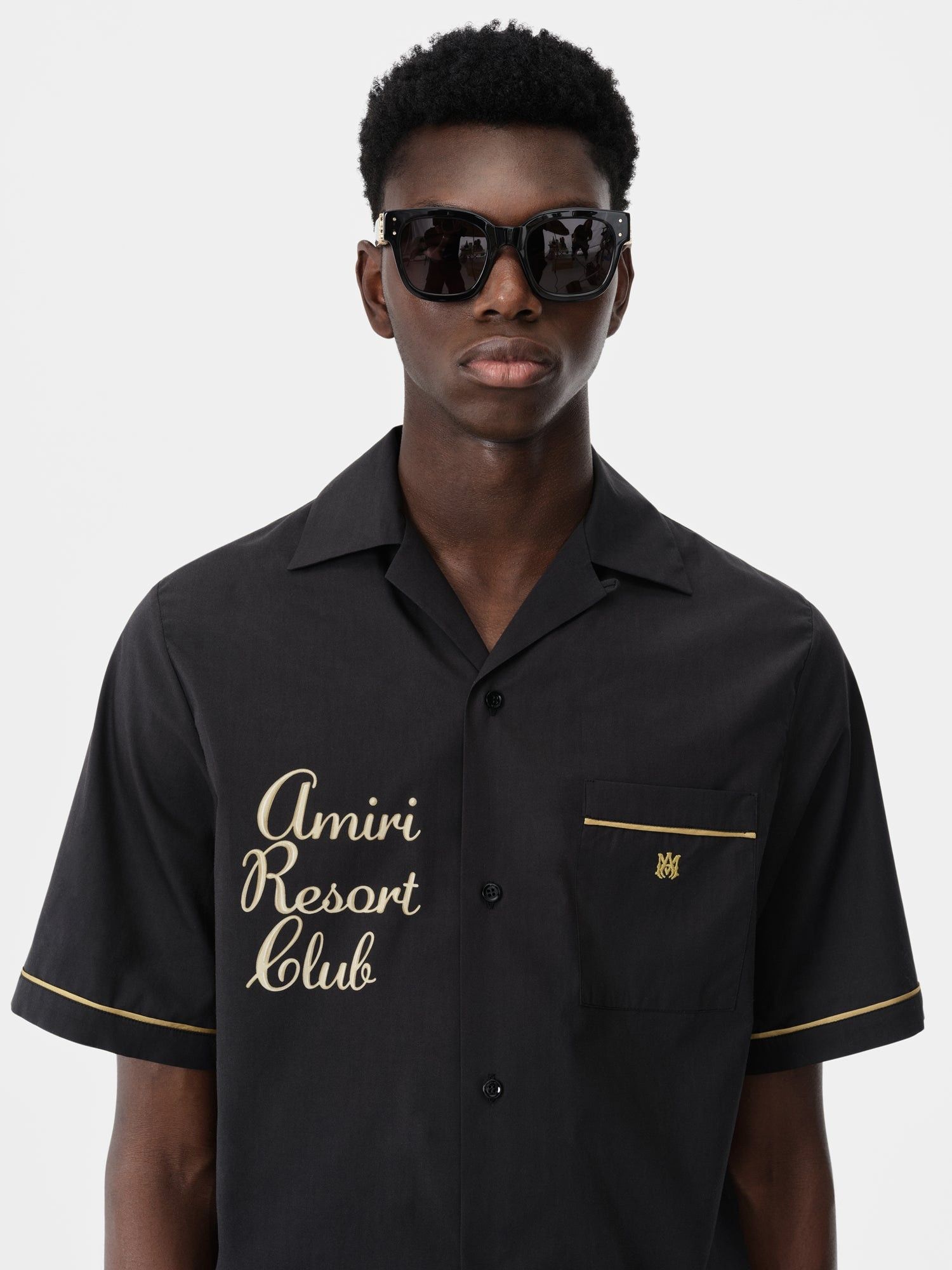 Amiri o1s1wg110625 Resort Club Logo Shirt in Black Size US XL / EU 56 / 4 - 4 Thumbnail