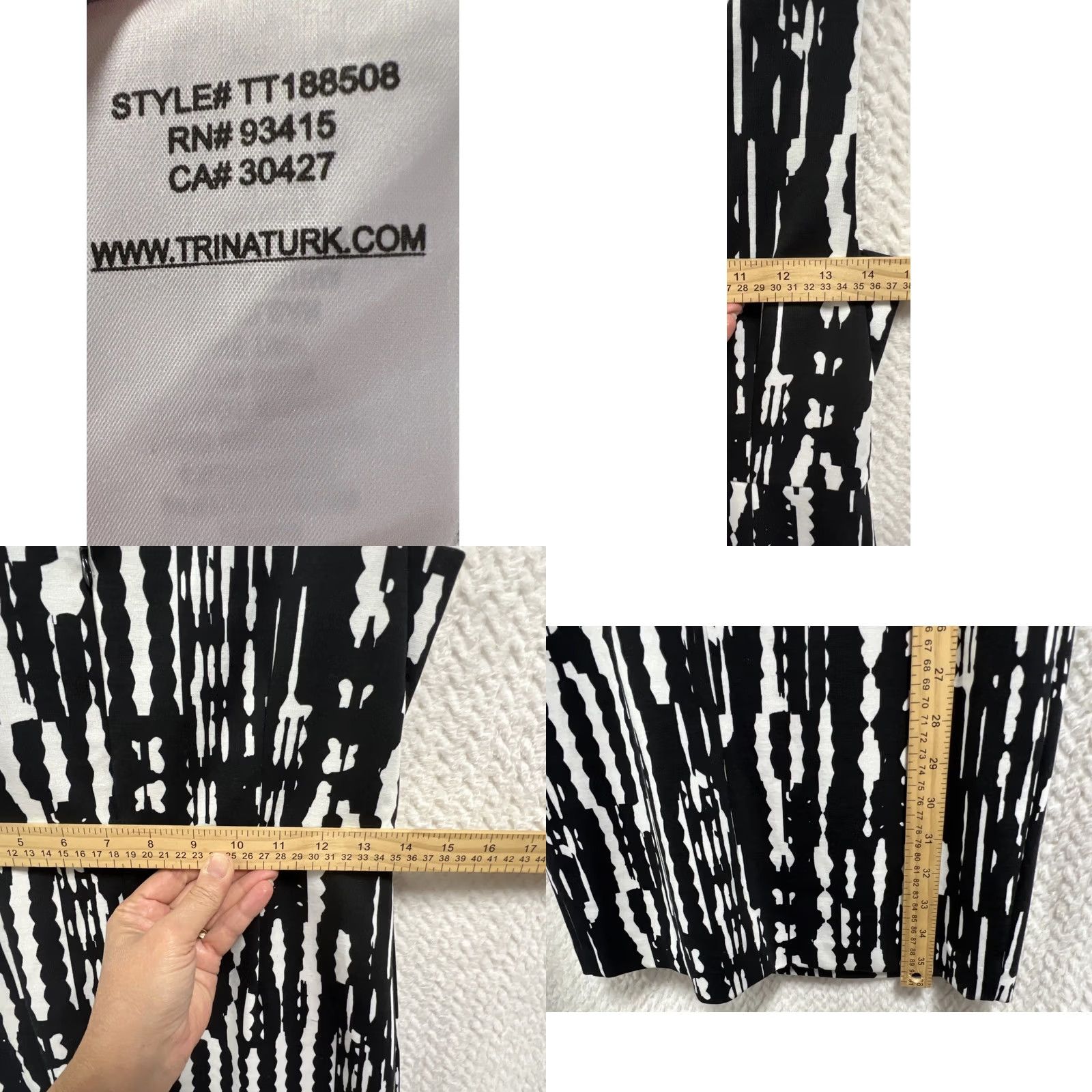 Trina Turk Trina Turk Style Sheath Dress Women’s 4 Black White Abstract Print Ponte Size S / US 4 / IT 40 - 8 Thumbnail