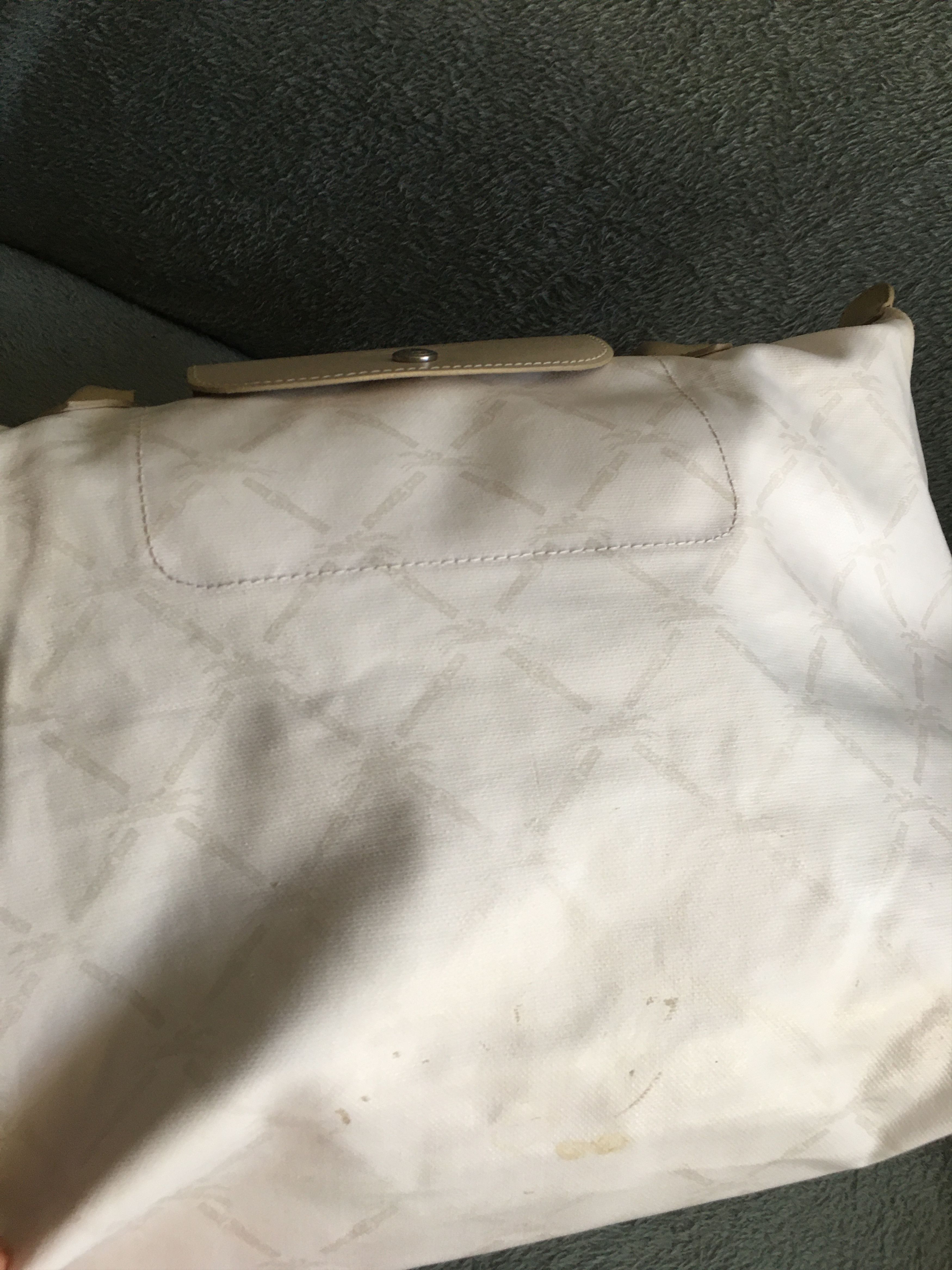 Longchamp Longchamp White Logo Print Coated Canvas Le Pliage Tote Bag Size ONE SIZE - 12 Thumbnail