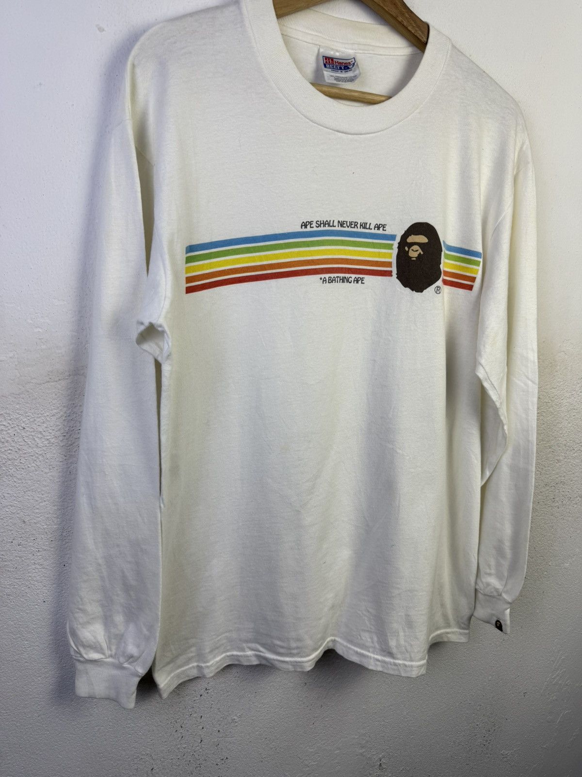 Vintage 90s Bape Ape Shall Never Kill Ape long sleeve shirt