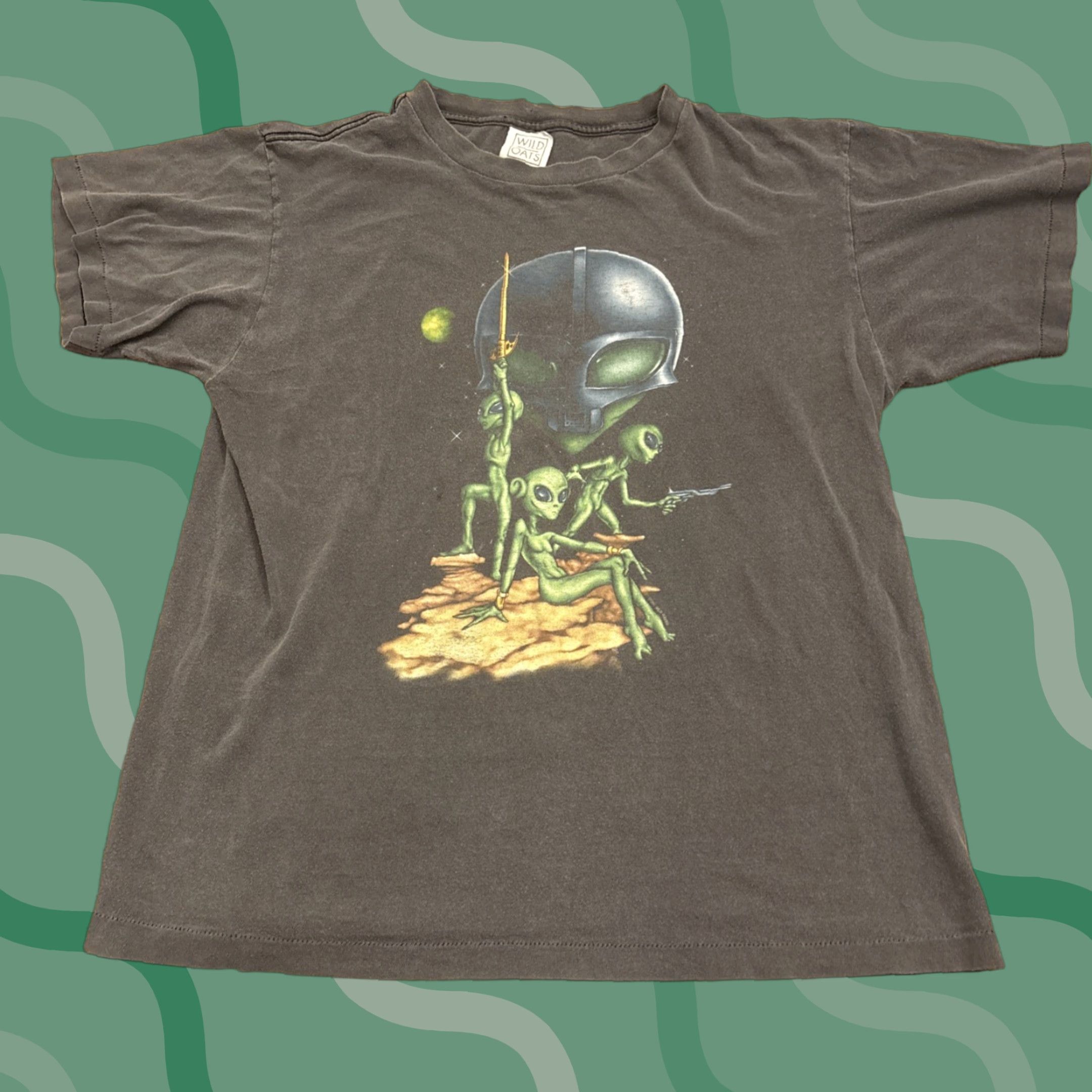 Vintage VINTAGE Wild Oats T-Shirt Size L Distressed Alien Graphic 1997 Mens? Women? Size US L / EU 52-54 / 3 - 1 Thumbnail