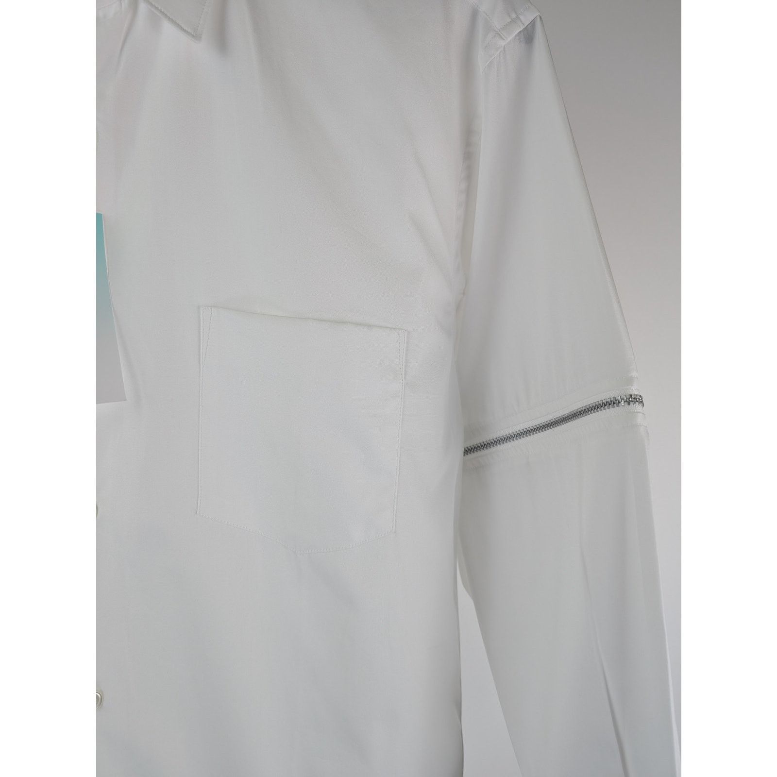 Comme des Garcons o1rshd1 Zip Sleeve Detail White Button Up Shirt in White Size US S / EU 44-46 / 1 - 5 Thumbnail