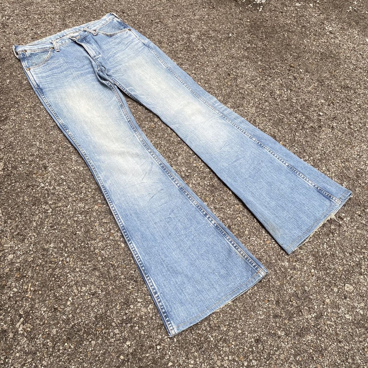 Japanese Brand Flare Jeans Wrangler Blue Washed Low Rise Bootcut Denim Size US 29 - 2 Thumbnail