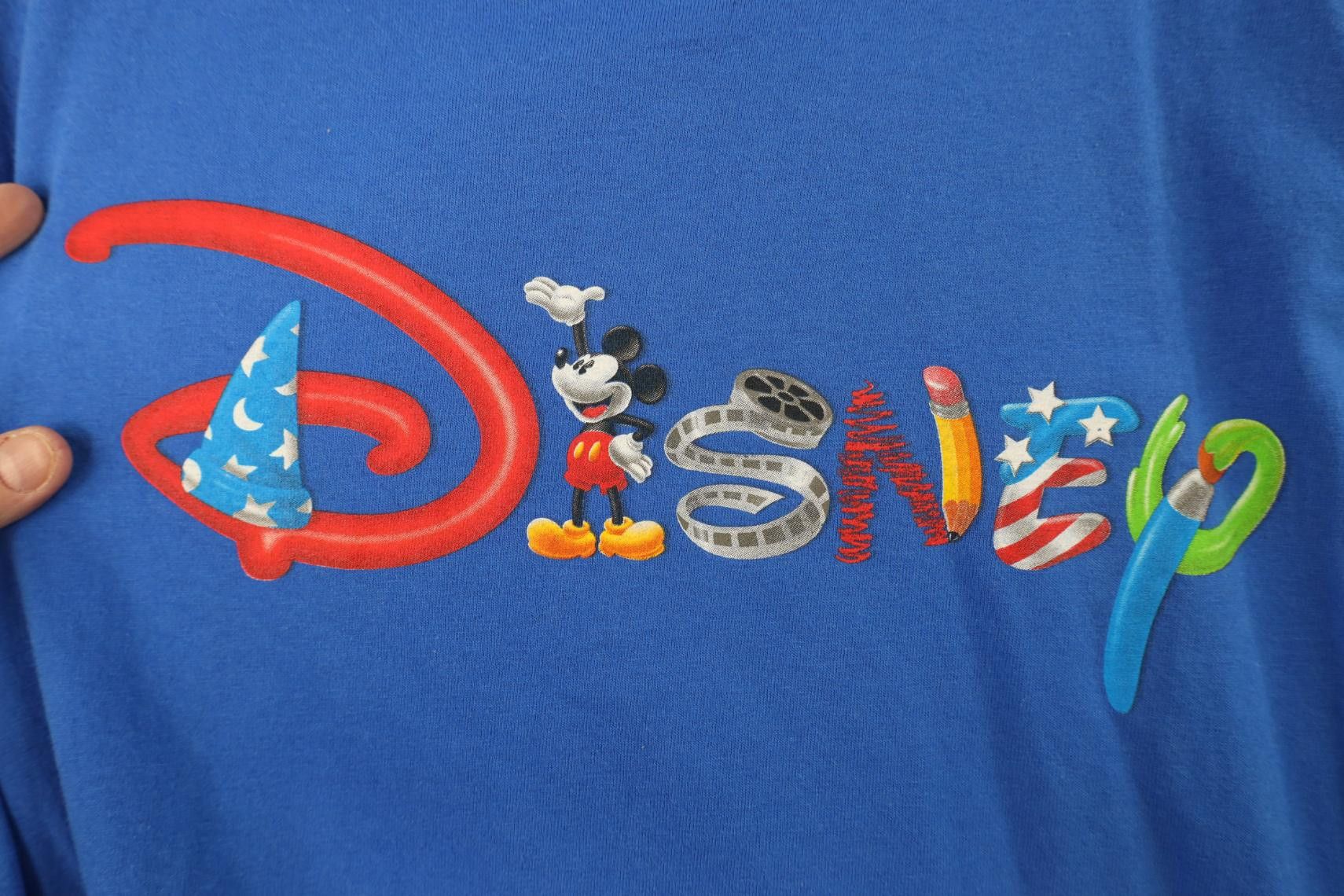Disney Vintage Y2K Disney Spell Out Mickey Mouse T-Shirt Royal Blue Size US XXL / EU 58 / 5 - 4 Thumbnail