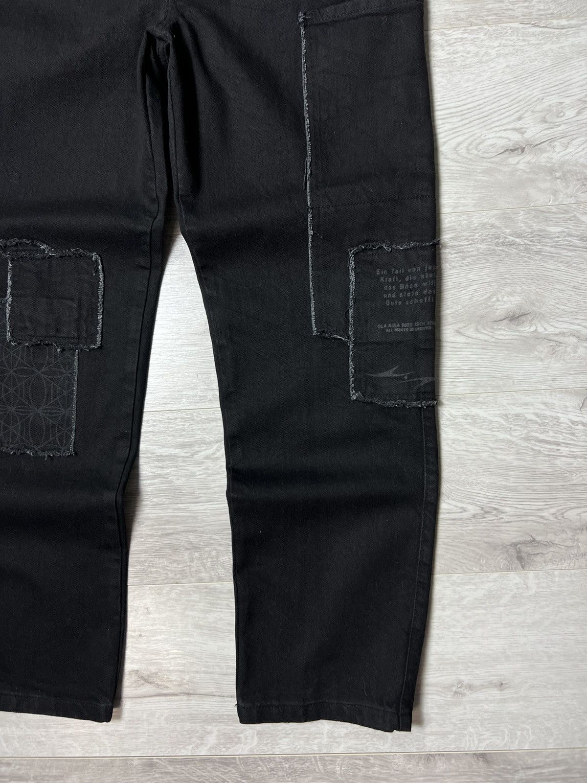 Other Y2K Style Ola Kala Patched Black Denim Pants Stretch Jeans Size US 32 / EU 48 - 6 Thumbnail