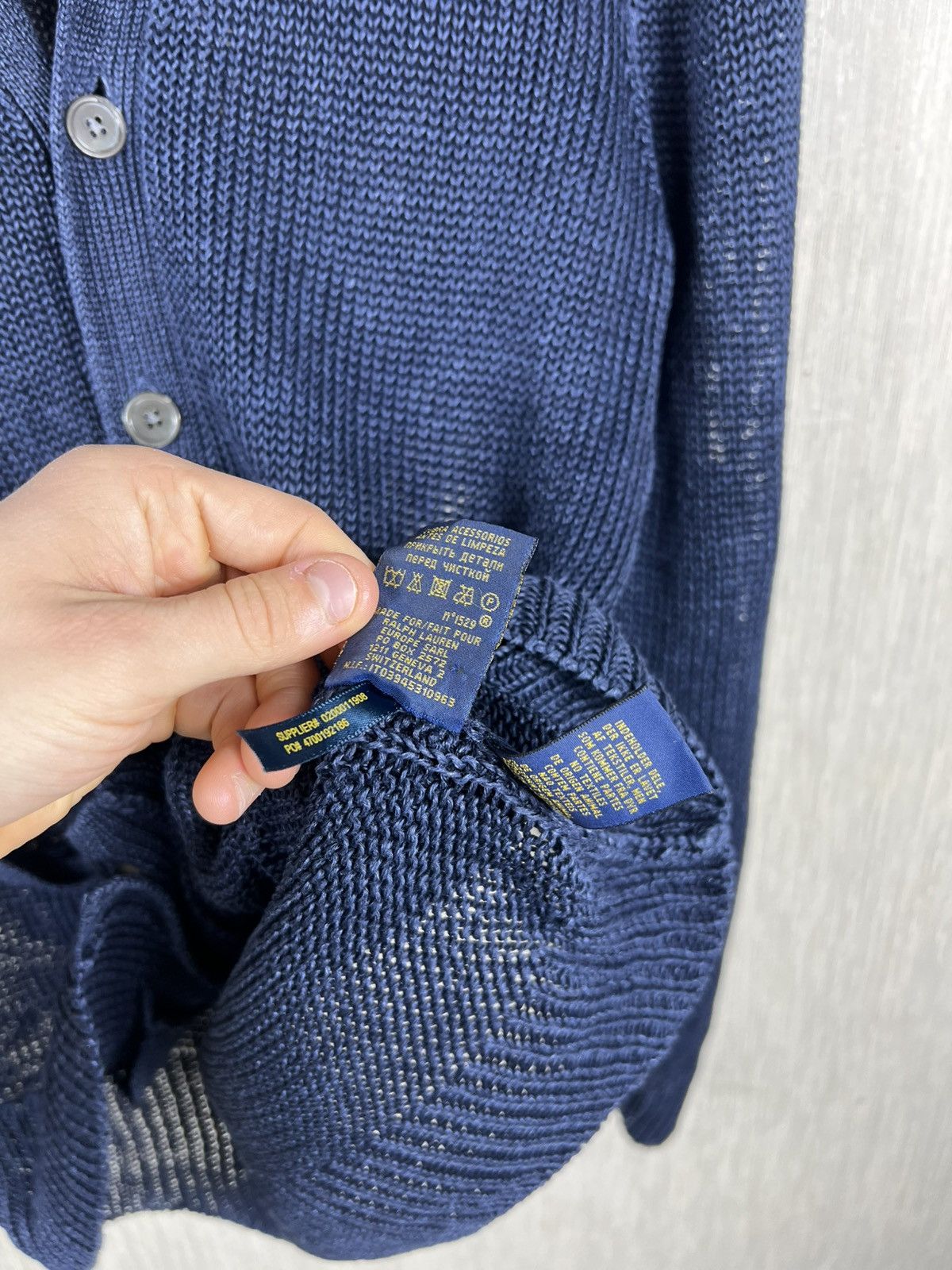 Polo Ralph Lauren Polo Ralph Lauren linen sweater cardigan knitted navy knit Size US M / EU 48-50 / 2 - 10 Thumbnail