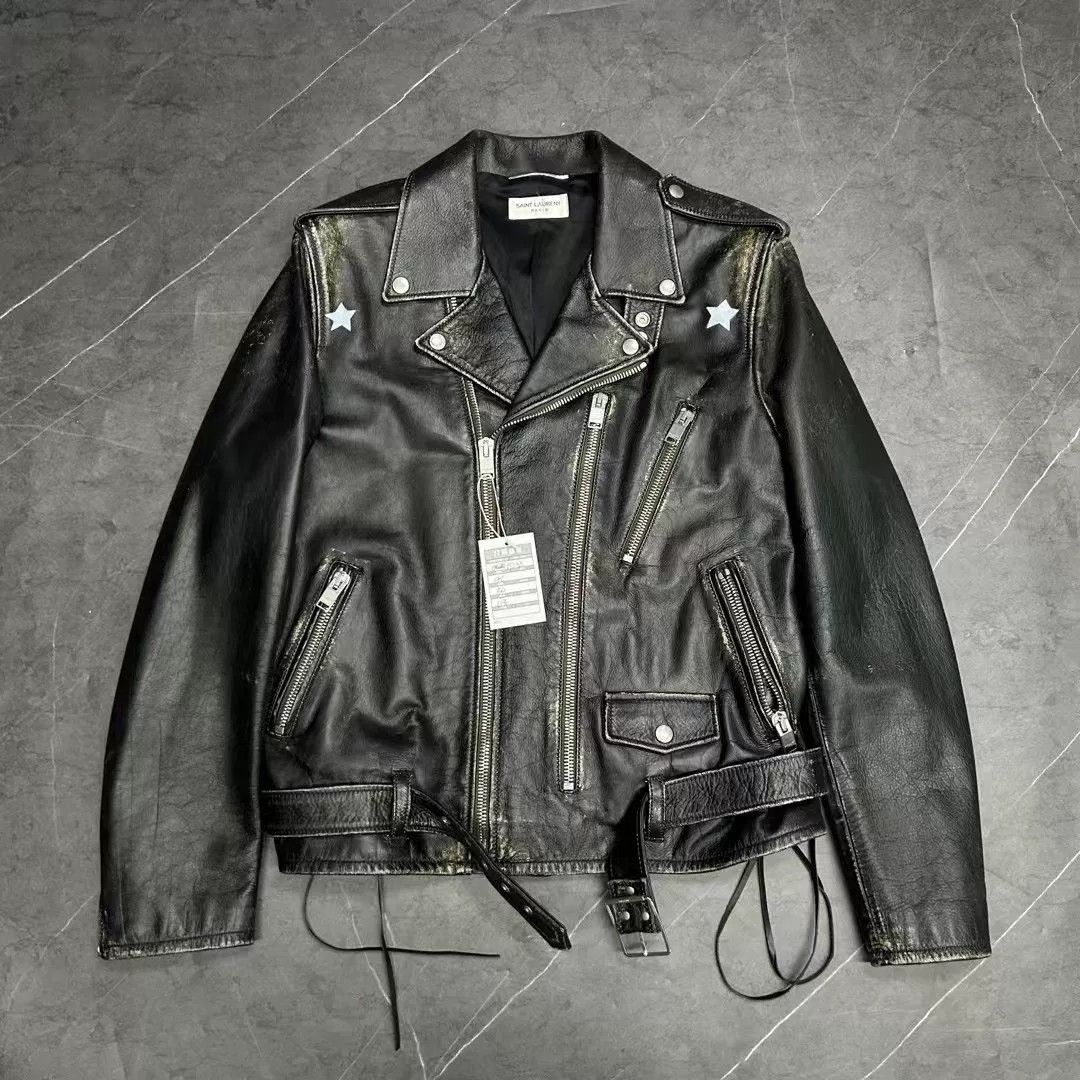 Saint Laurent Paris SLP Saint Laurent Distressed Leather Jacket Size US L / EU 52-54 / 3 - 1 Thumbnail
