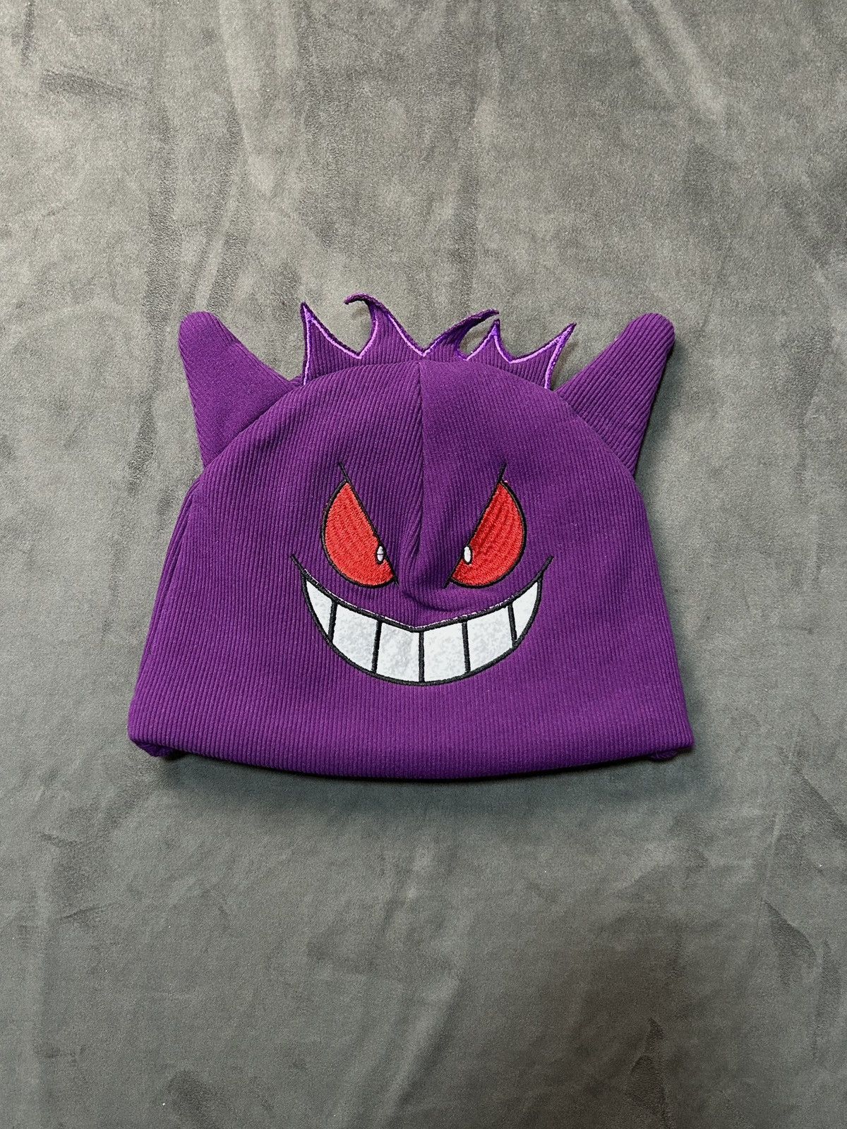 Japanese Brand Pokemon Gengar Big Face Beanie With Ears Purple Beanie OS Size ONE SIZE - 1 Thumbnail