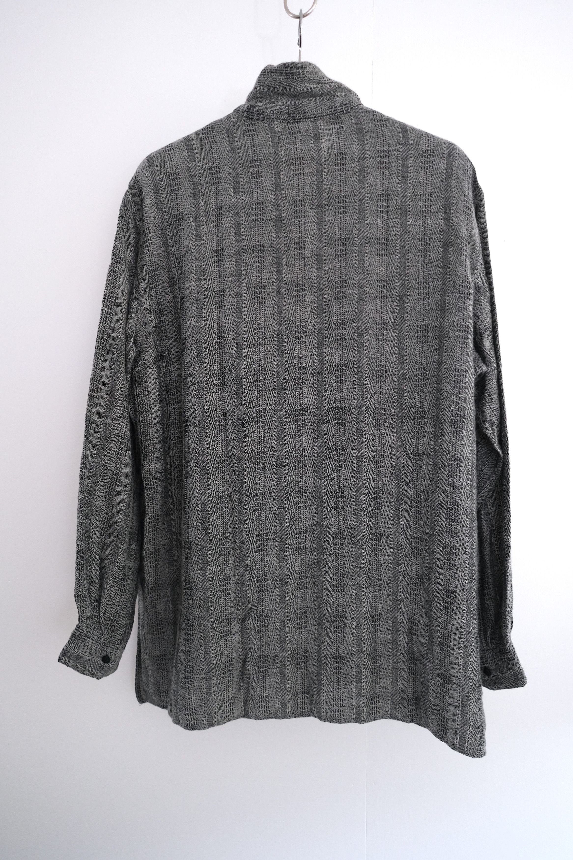 Yohji Yamamoto *RARE* Yohji Yamato Jacquard Stand Collar Shirt Size US L / EU 52-54 / 3 - 21 Thumbnail