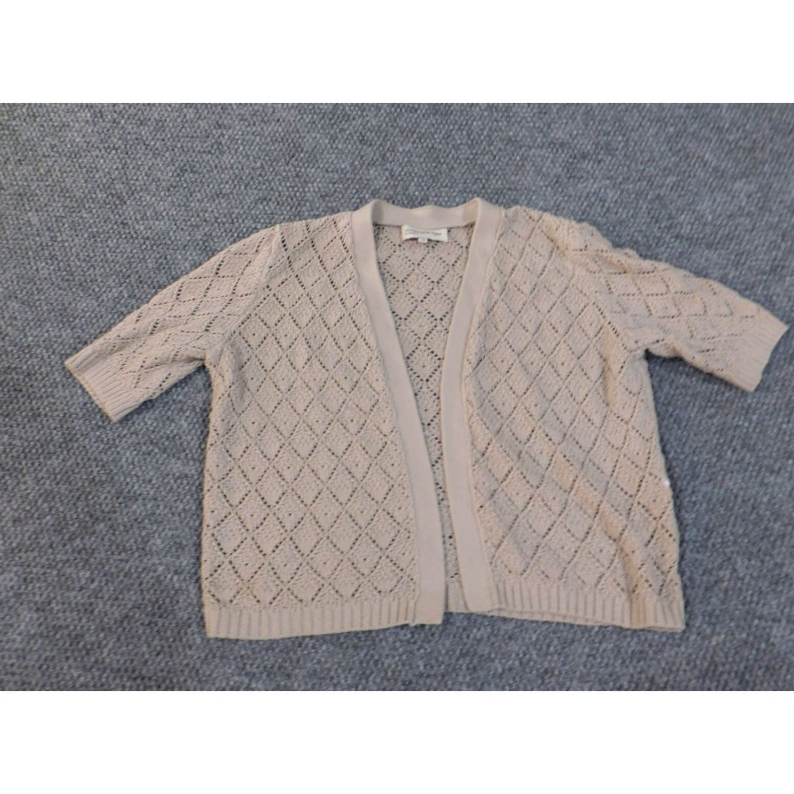 Jones New York Jones New York Sweater Cardigan Women L Beige Cotton Open Knit Logo Size L / US 10 / IT 46 - 3 Thumbnail