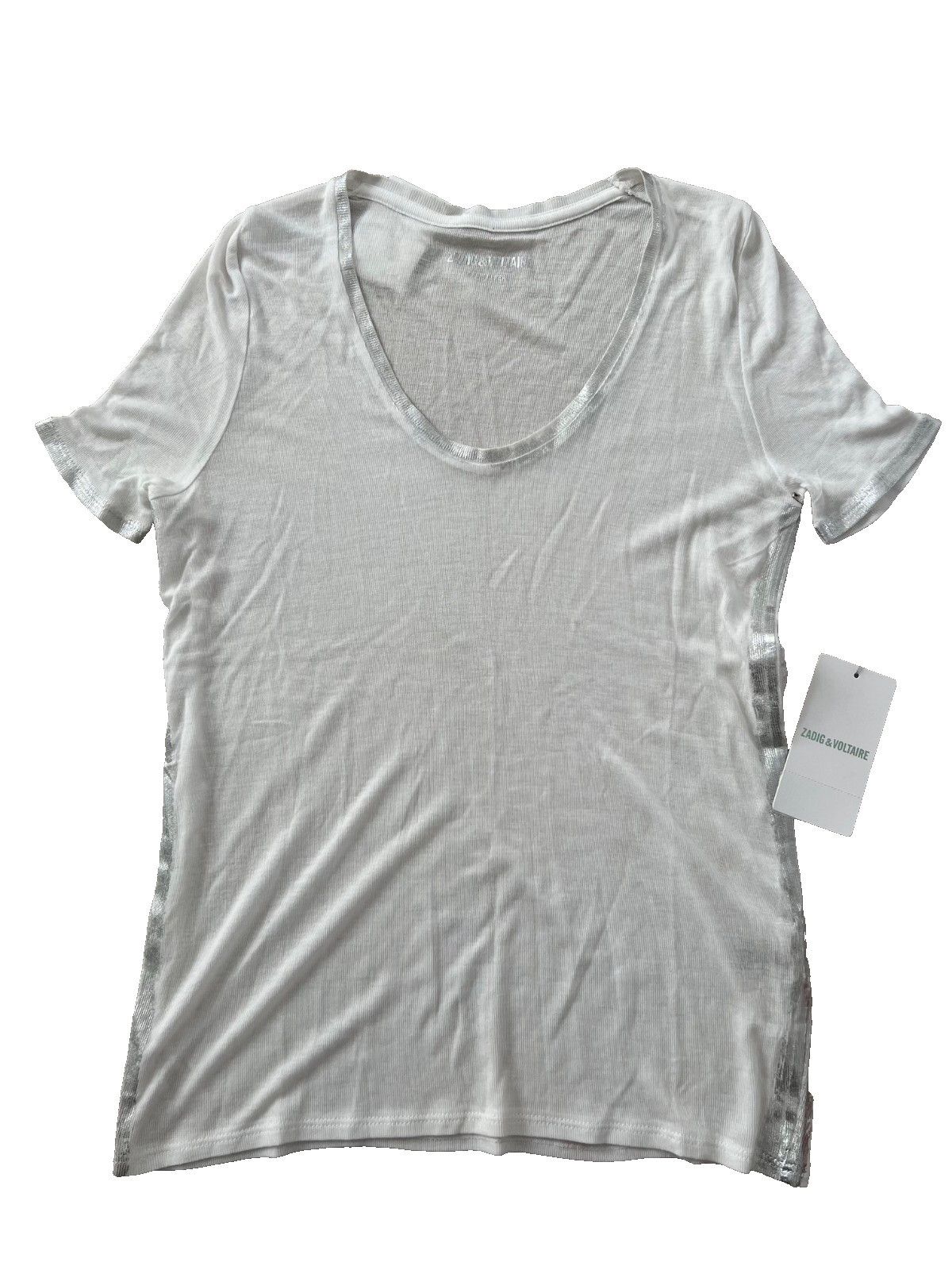 Zadig & Voltaire Zadig & Voltaire Tino Foil Tee White ( XS ) Size XS / US 0-2 / IT 36-38 - 2 Thumbnail
