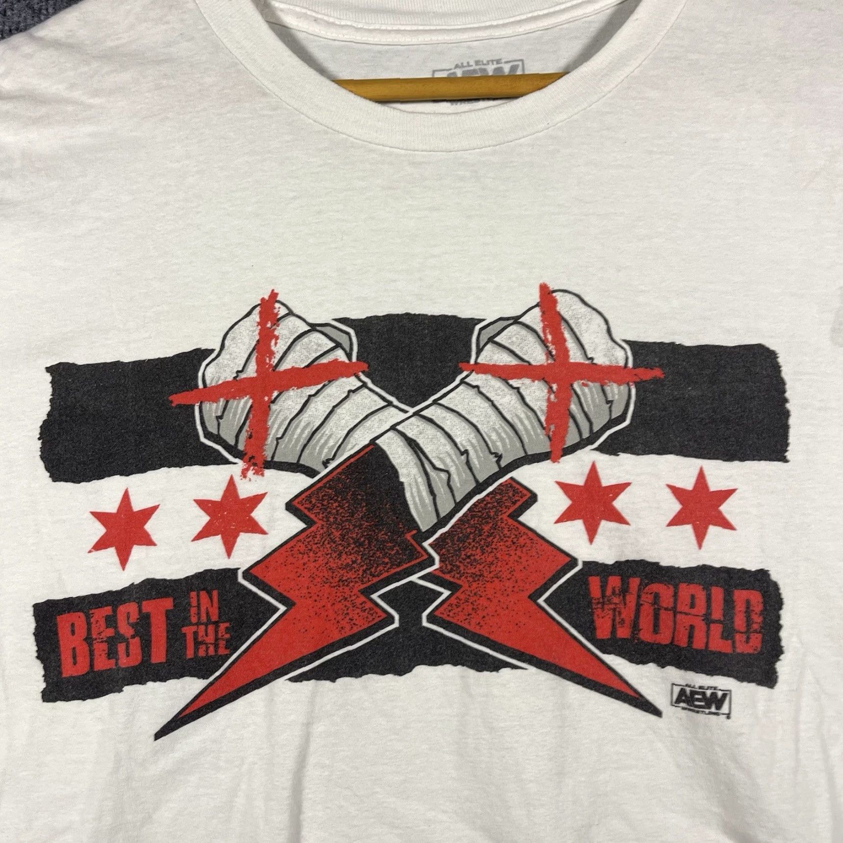Vintage AEW T-Shirt 2XL Mens CM Punk Best In The World White Short Sleeve Logo Breathable Easy Care Regular Spring Summer Nike? Size US XXL / EU 58 / 5 - 2 Thumbnail
