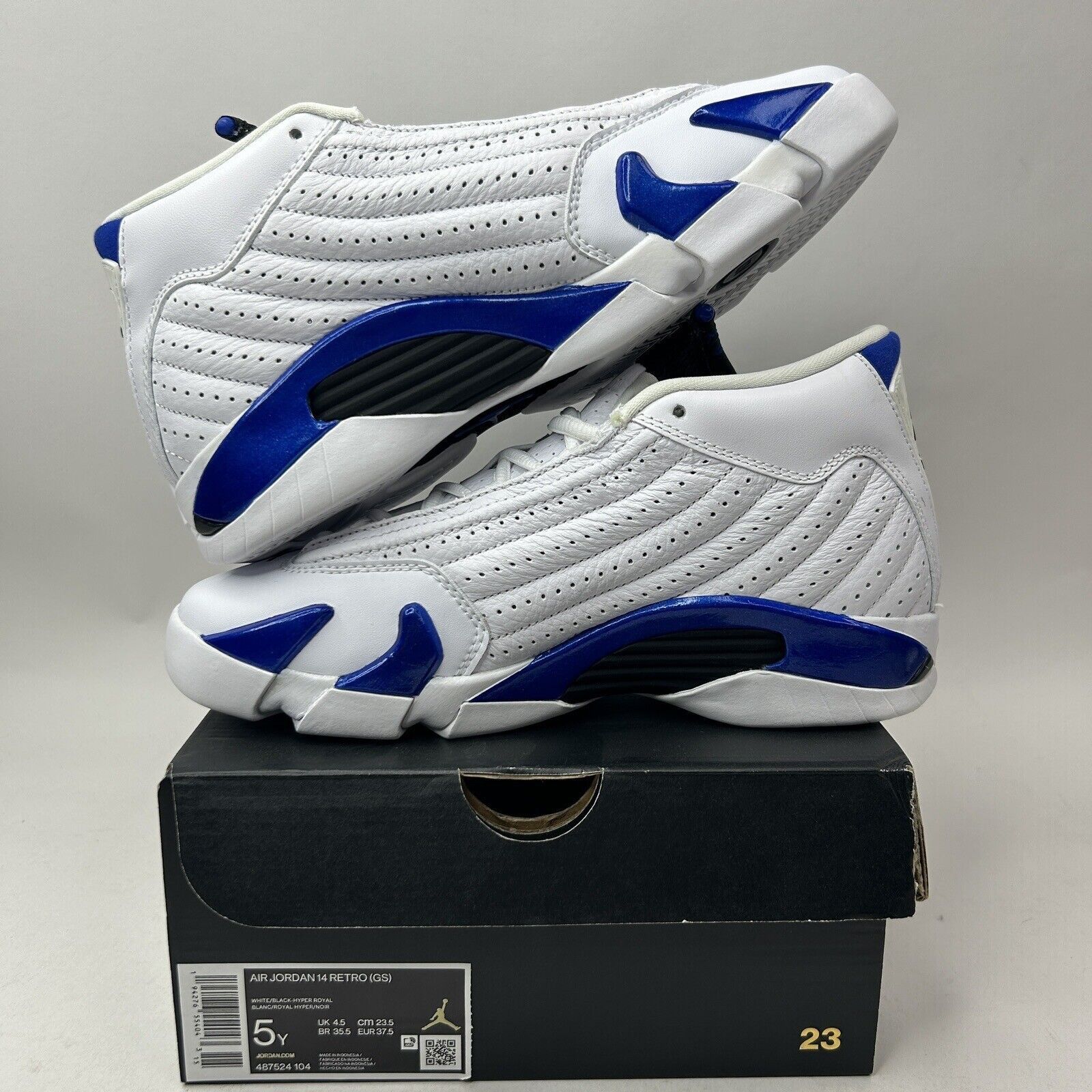 Jordan Brand Nike Air Jordan 14 Retro GS “Hyper Royal” 2023 Size US 6.5 / IT 36.5 - 3 Thumbnail