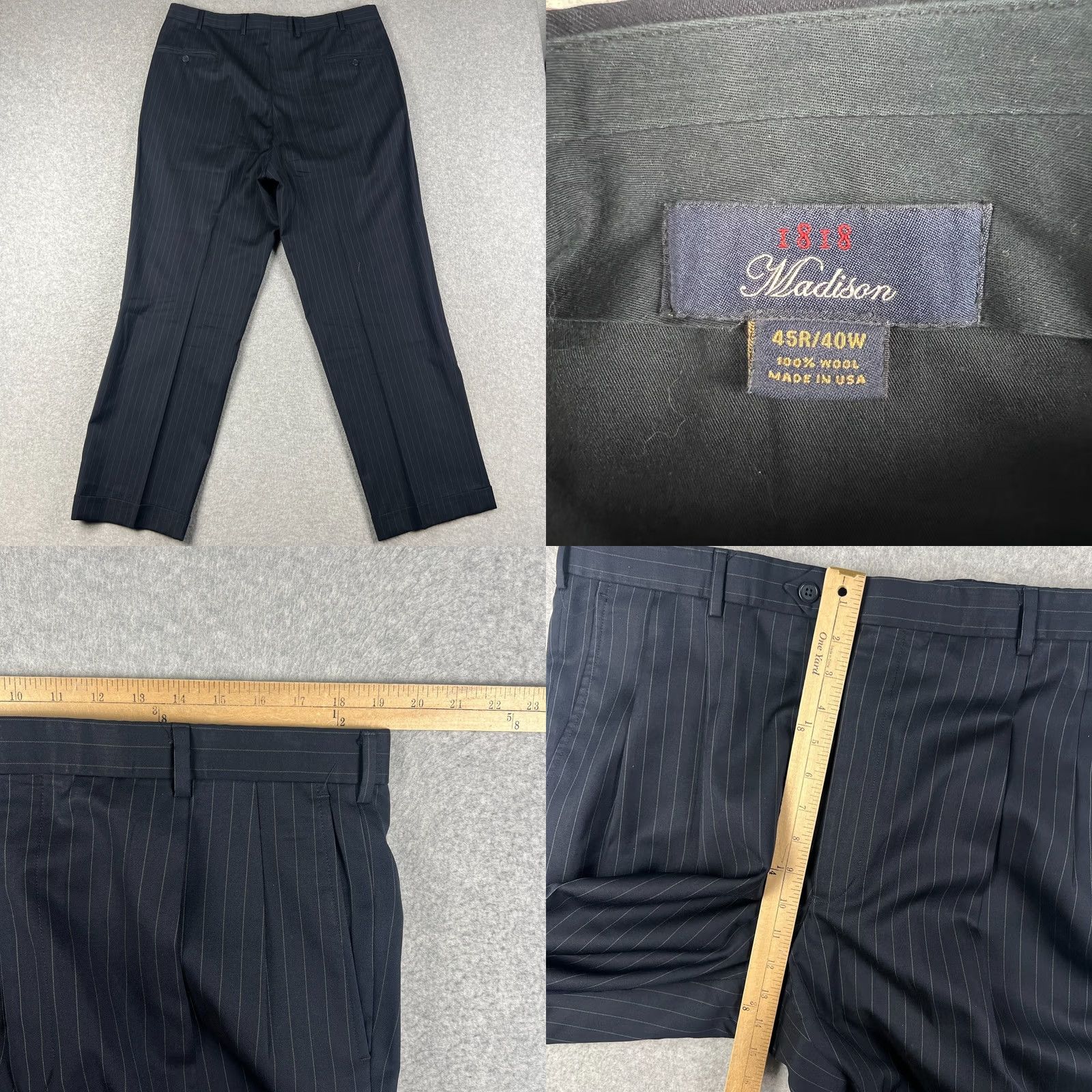 Brooks Brothers Brooks Brothers Madison Suit Set Mens 45R 40x30 Blue Pinstripe Wool Coat Pants Size 48R - 9 Thumbnail
