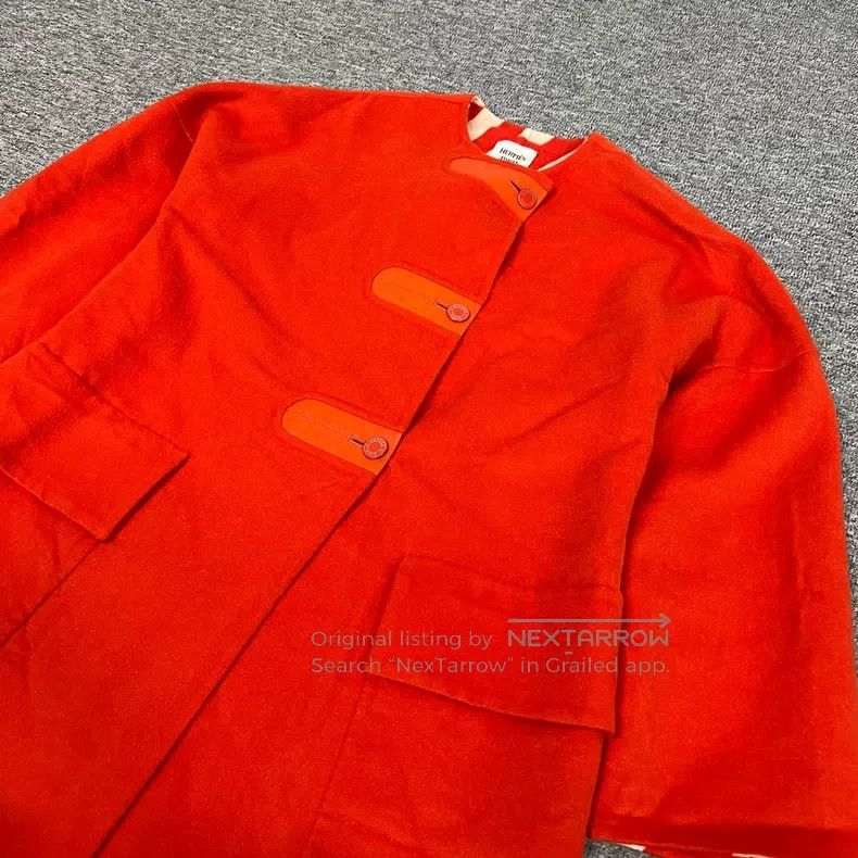 Hermes Hermes Orange Cashmere Coat Size XXS / US 00 / IT 34 - 4 Thumbnail