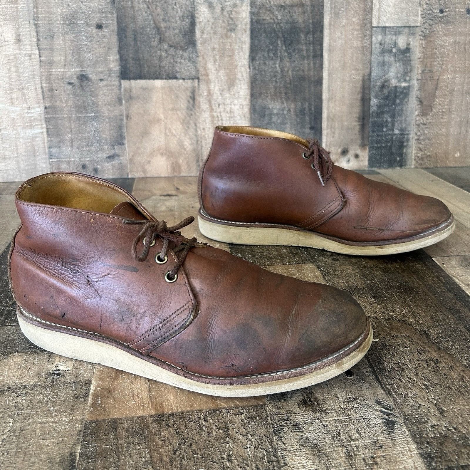 Red Wing Red Wing 595 Chukka Leather Lace Up Work Boots Mens 11.5 EE Size US 11.5 / EU 44-45 - 12 Thumbnail