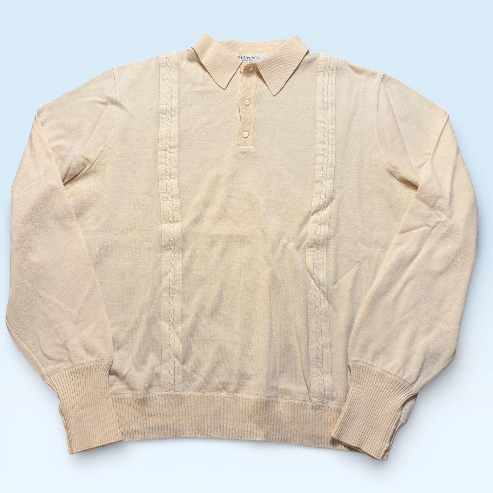 St. Croix St. Croix Knits Sweater Mens 2XLT Beige Collared Knit Pullov Size US XXL / EU 58 / 5 - 1 Thumbnail