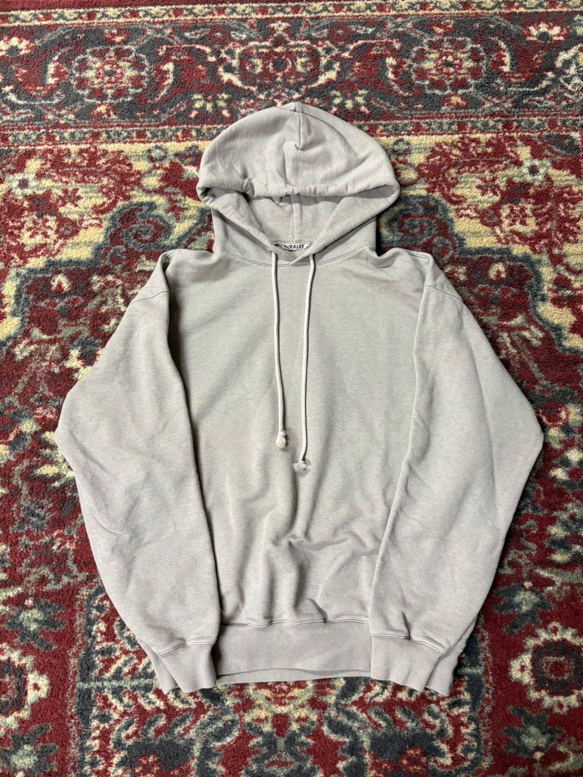 Auralee Auralee Grey P/O Hooded Sweatshirt Size US L / EU 52-54 / 3 - 1 Thumbnail