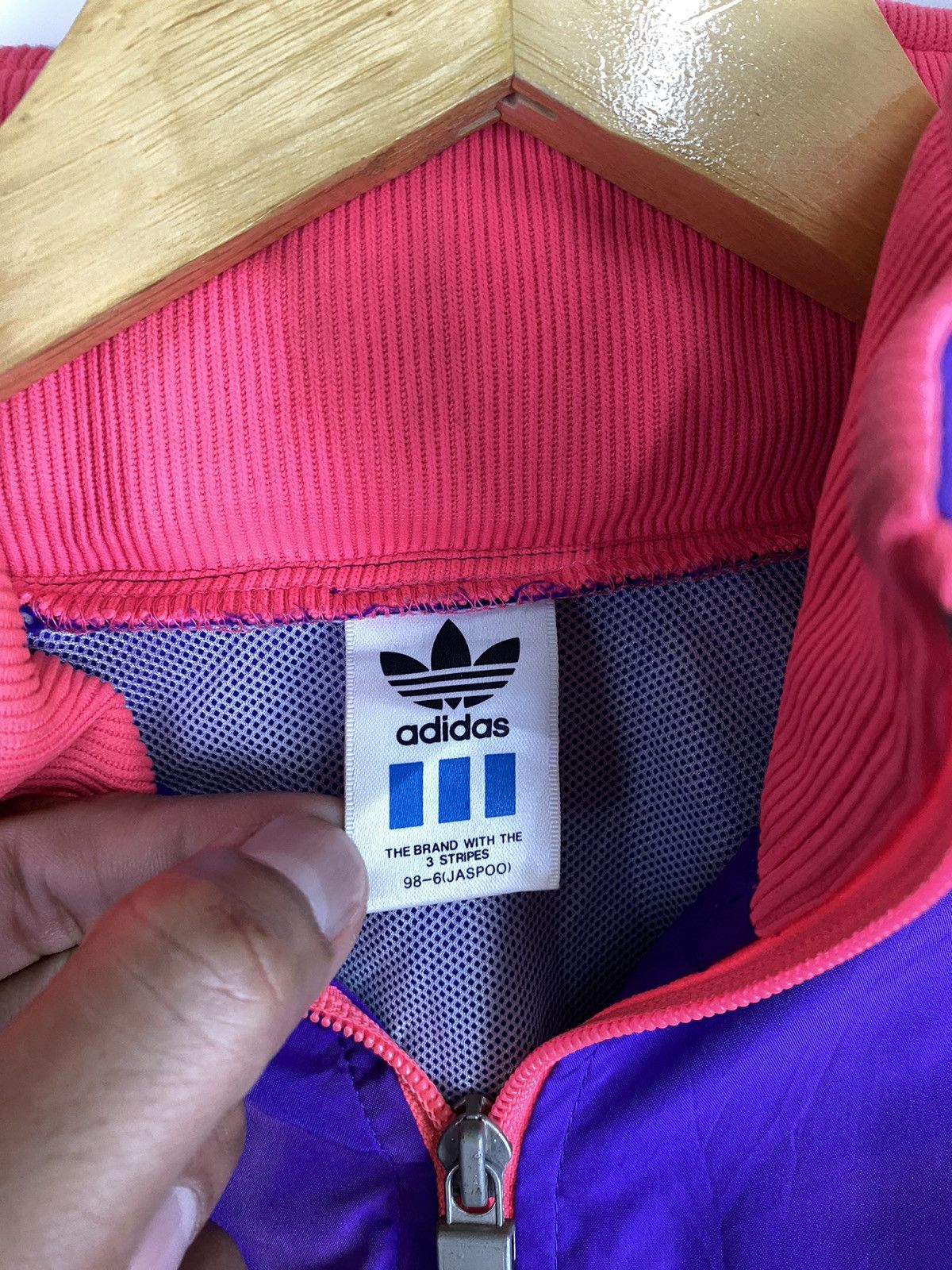 Adidas × Vintage Vintage Adidas Purple Jacket Big Logo ( Sun Faded ) Size US L / EU 52-54 / 3 - 8 Thumbnail