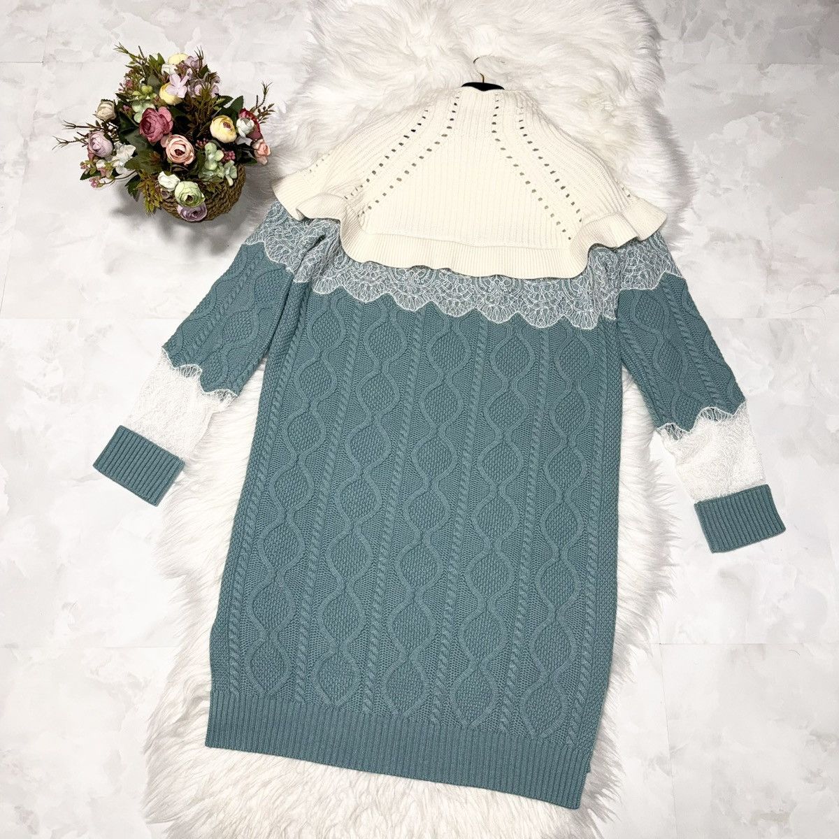 Fendi Authentic Fendi floral lace panel long-sleeve knit dress 38 Size XS / US 0-2 / IT 36-38 - 4 Thumbnail