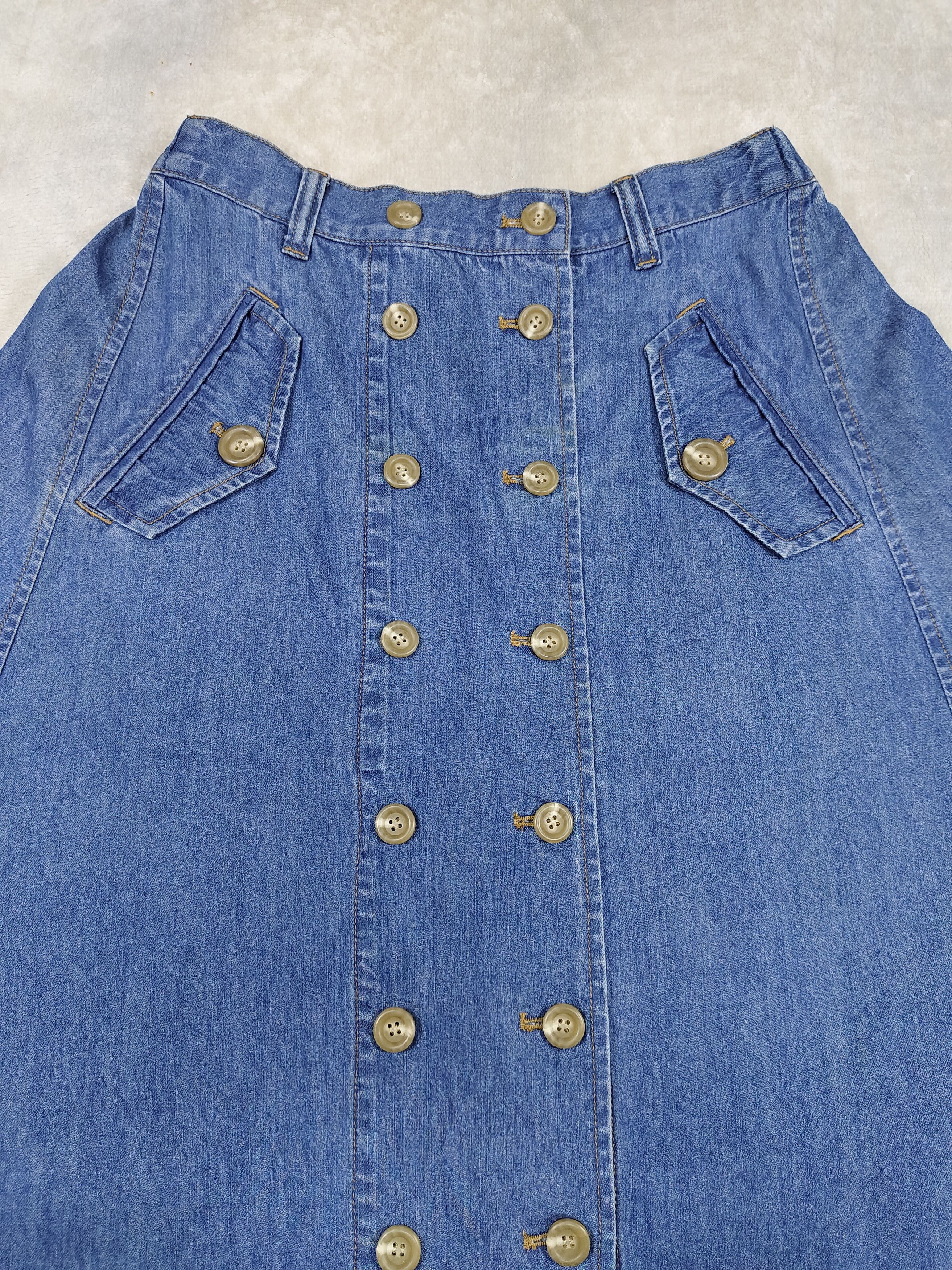 Frapbois SAMPLE🔥Frapbois🇯🇵 A-Line Wide Flare Denim Skirt Size 32" / US 10 / IT 46 - 5 Thumbnail