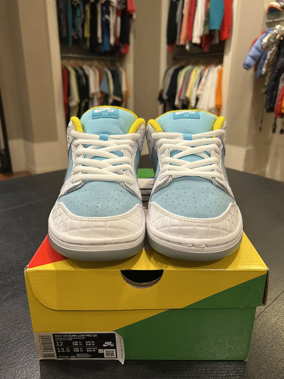FTC × Nike Nike SB Dunk Low FTC Lagoon Pulse Size US 12 / EU 45 - 3 Thumbnail