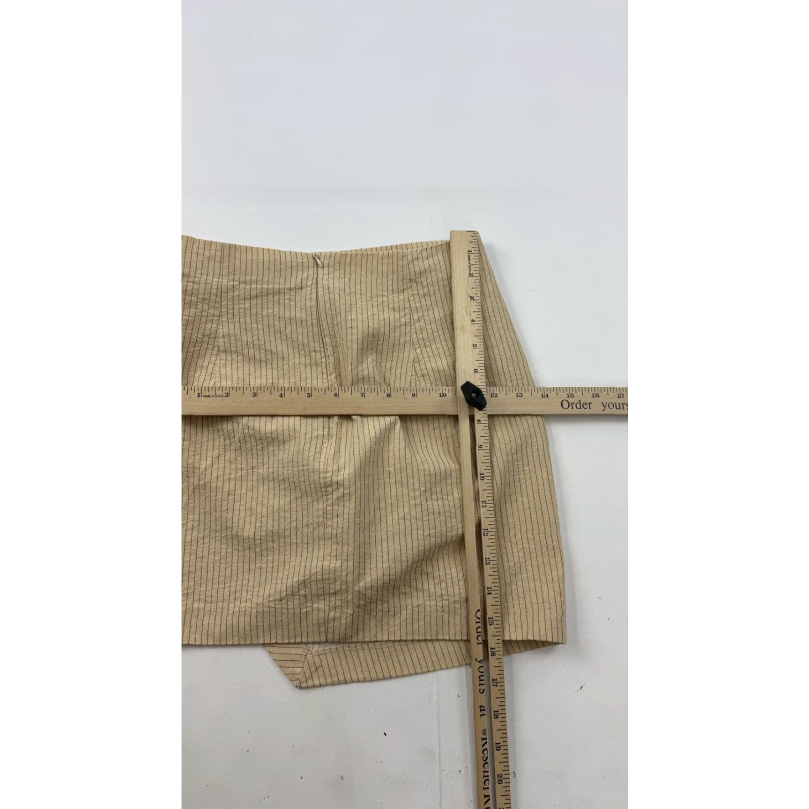 Zara Zara Skirt Womens XS Beige Stripe Wrap Asymmetric Mini Tie Waist Twill Size 26" / US 2 / IT 38 - 6 Thumbnail