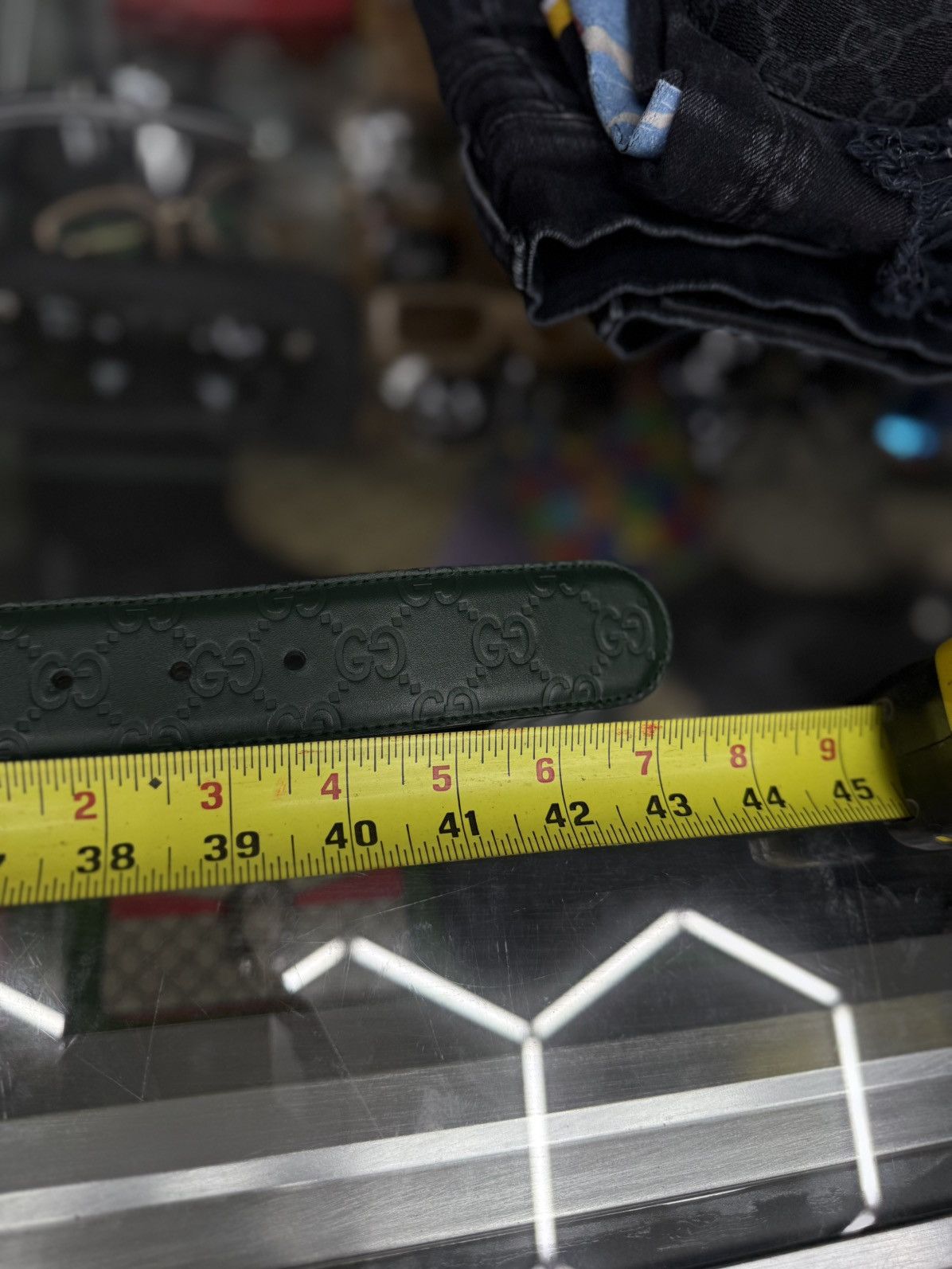 Gucci Gucci Green Monogram Belt Size 95/38 🧼 Size 38 - 14 Thumbnail