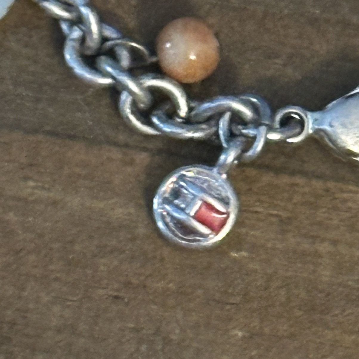 Other Silver tone solid curve link & chain bead dangles bracelet Size ONE SIZE - 5 Thumbnail