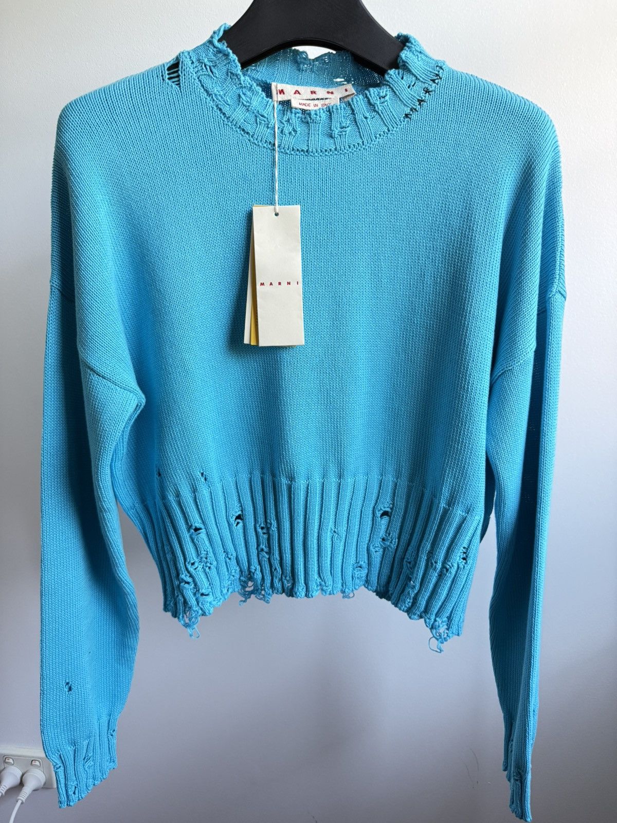 Marni Marni destroyed cropped cotton knit sweater Size US M / EU 48-50 / 2 - 1 Thumbnail