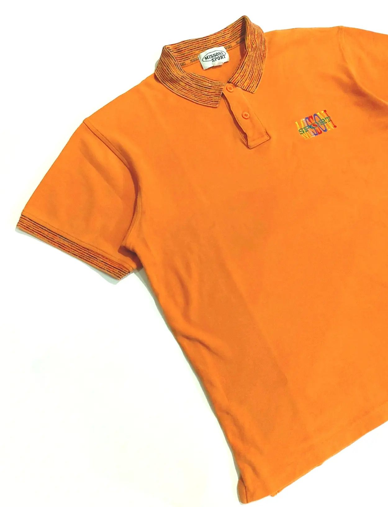 Missoni Rare Vintage Missoni Orange Jacquard Polo Shirt Size US XL / EU 56 / 4 - 3 Thumbnail