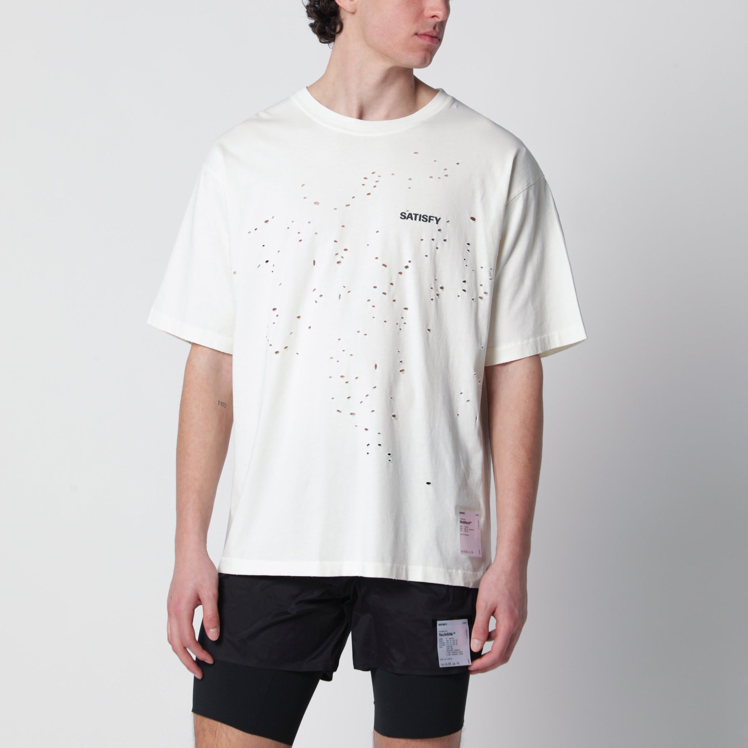 Satisfy Satisfy Mothtech Aged Ecru T-Shirt With Holes Size US M / EU 48-50 / 2 - 1 Thumbnail