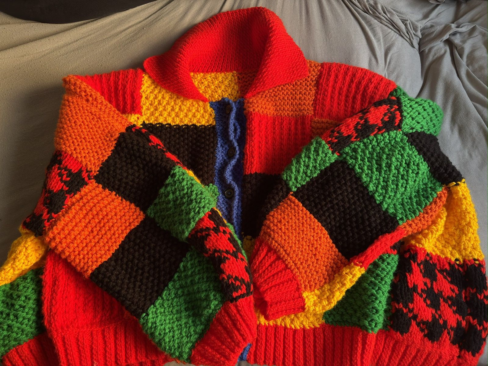 JW Anderson Handmade Colour Block Patchwork Cardigan Size US XXL / EU 58 / 5 - 2 Thumbnail