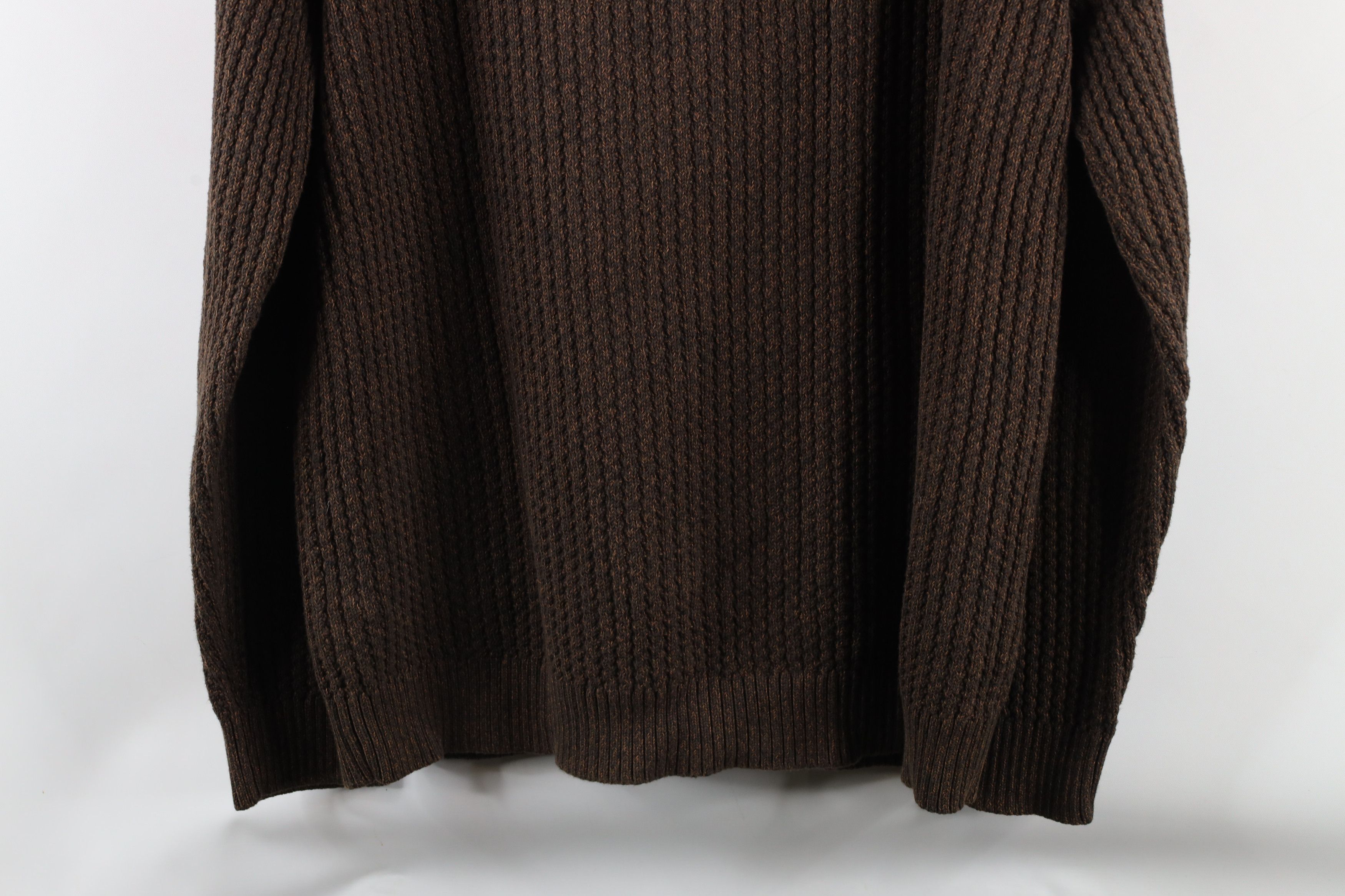 Eddie Bauer × Vintage Vintage 90s Eddie Bauer Ribbed Knit Henley Sweater Brown Size US L / EU 52-54 / 3 - 9 Thumbnail