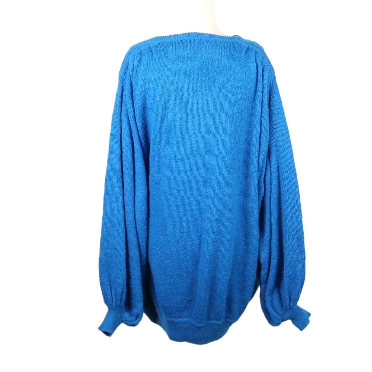 Vintage VINTAGE Lady Lilly Cerulian Blue wool knit dolman sleeve sweater 24 Size 4XL / US 24-26 - 5 Thumbnail