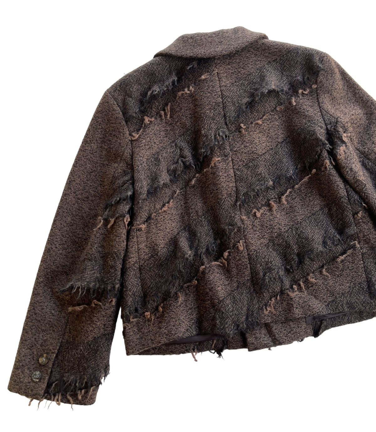 Japanese Brand 90s Worth While Reconstructed Fringles Cropped Jacket Size M / US 6-8 / IT 42-44 - 5 Thumbnail