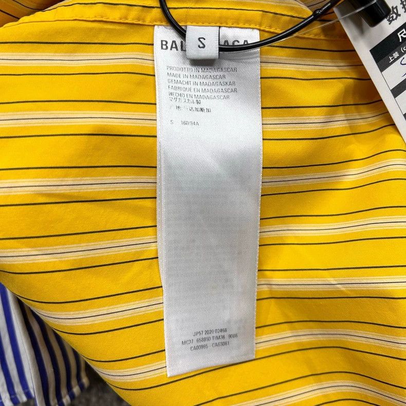 Balenciaga Balenciaga Patchwork striped embroidered logo shirt 2502-Ne Size US S / EU 44-46 / 1 - 6 Thumbnail