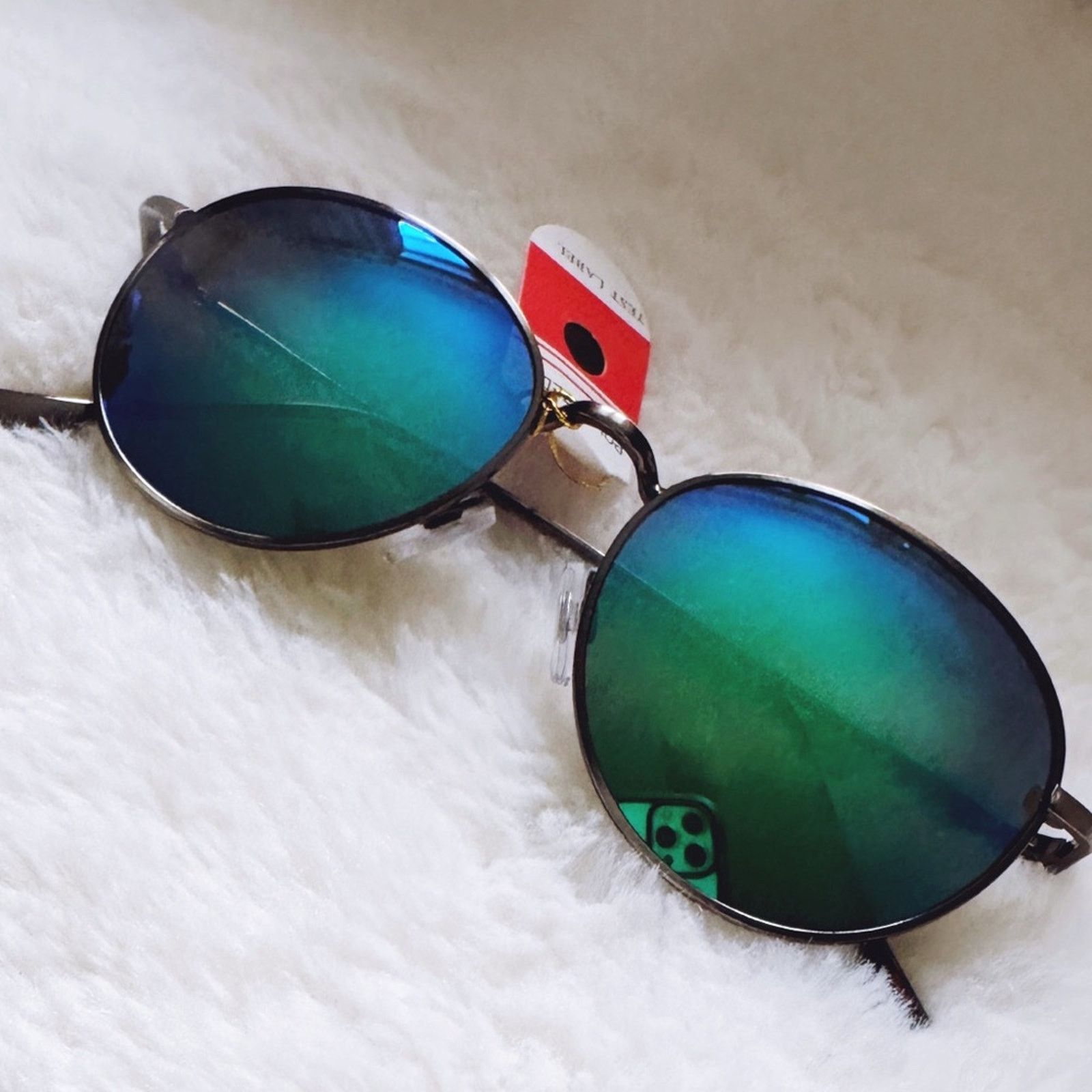 Other Brielle Bright Green Polarized Mirrored Sunglasses Size ONE SIZE - 1 Thumbnail